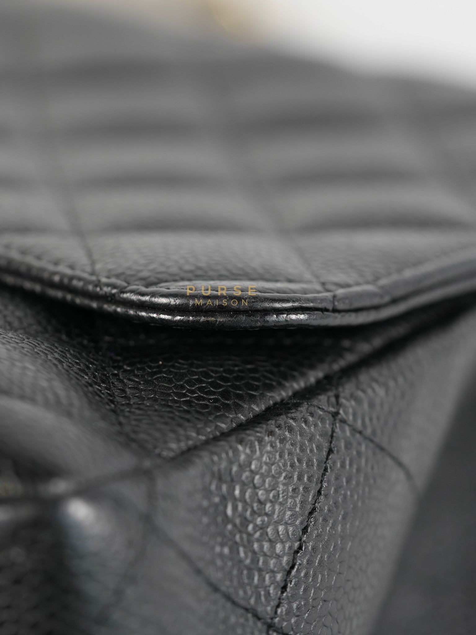 Single Flap Maxi Bag in Black Caviar Leather Gold Hardware Series 13) | Purse Maison Luxury Bags Shop