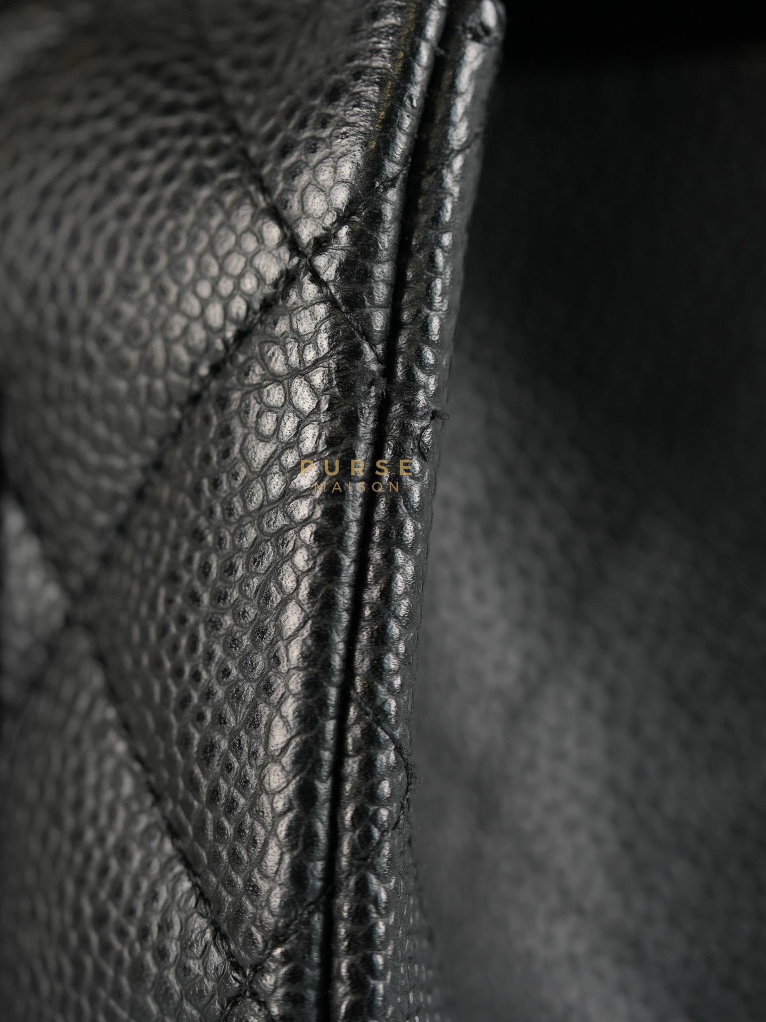 Single Flap Maxi Bag in Black Caviar Leather Gold Hardware Series 13) | Purse Maison Luxury Bags Shop