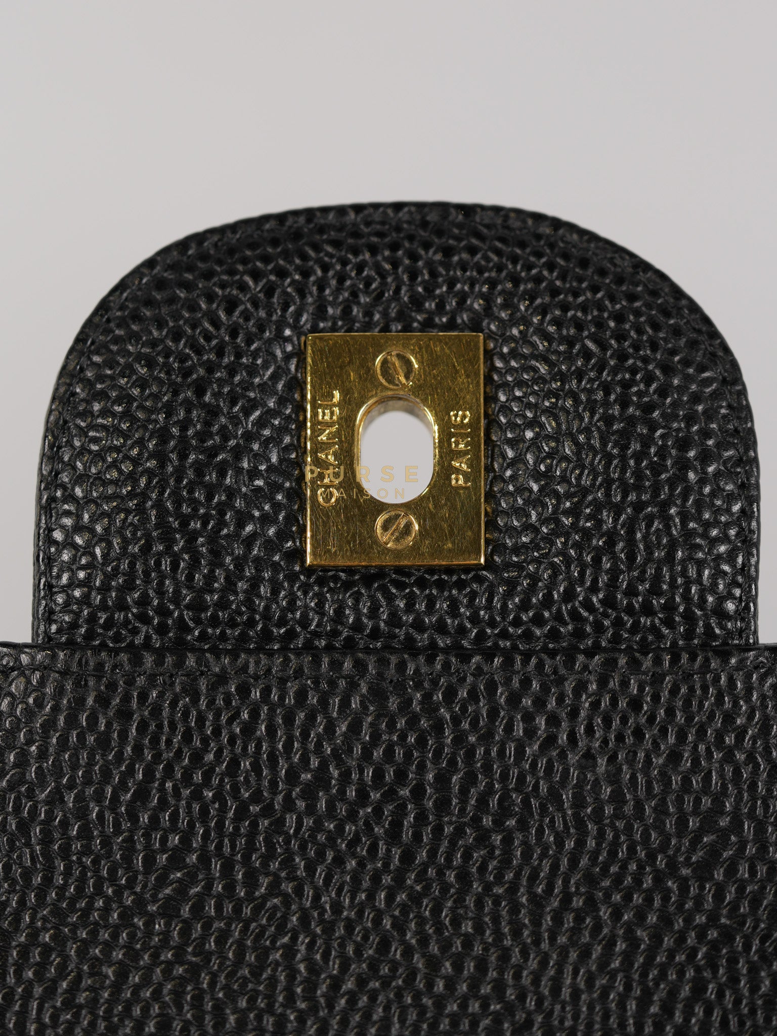 Single Flap Maxi Bag in Black Caviar Leather Gold Hardware Series 13) | Purse Maison Luxury Bags Shop