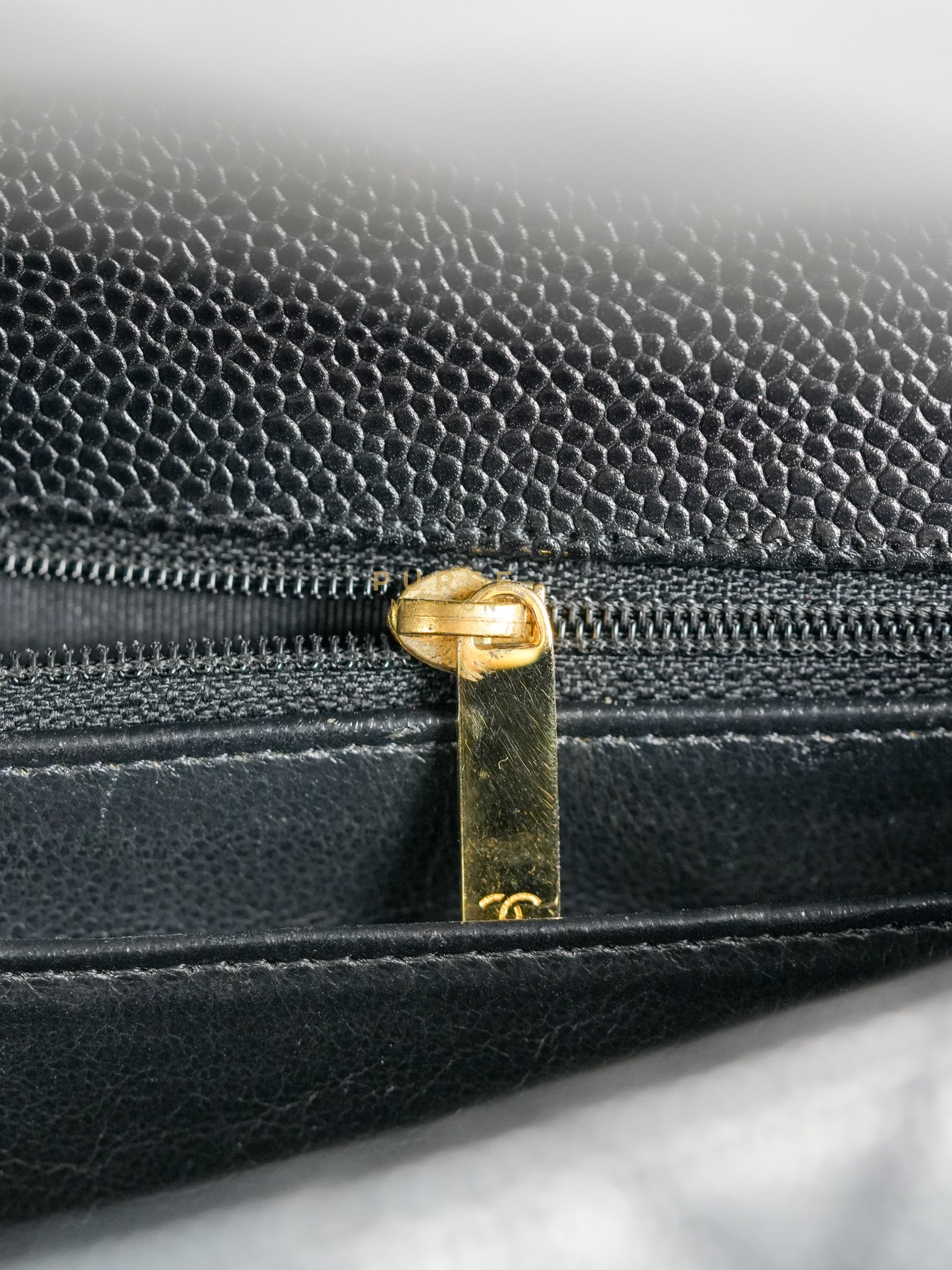 Single Flap Maxi Bag in Black Caviar Leather Gold Hardware Series 13) | Purse Maison Luxury Bags Shop