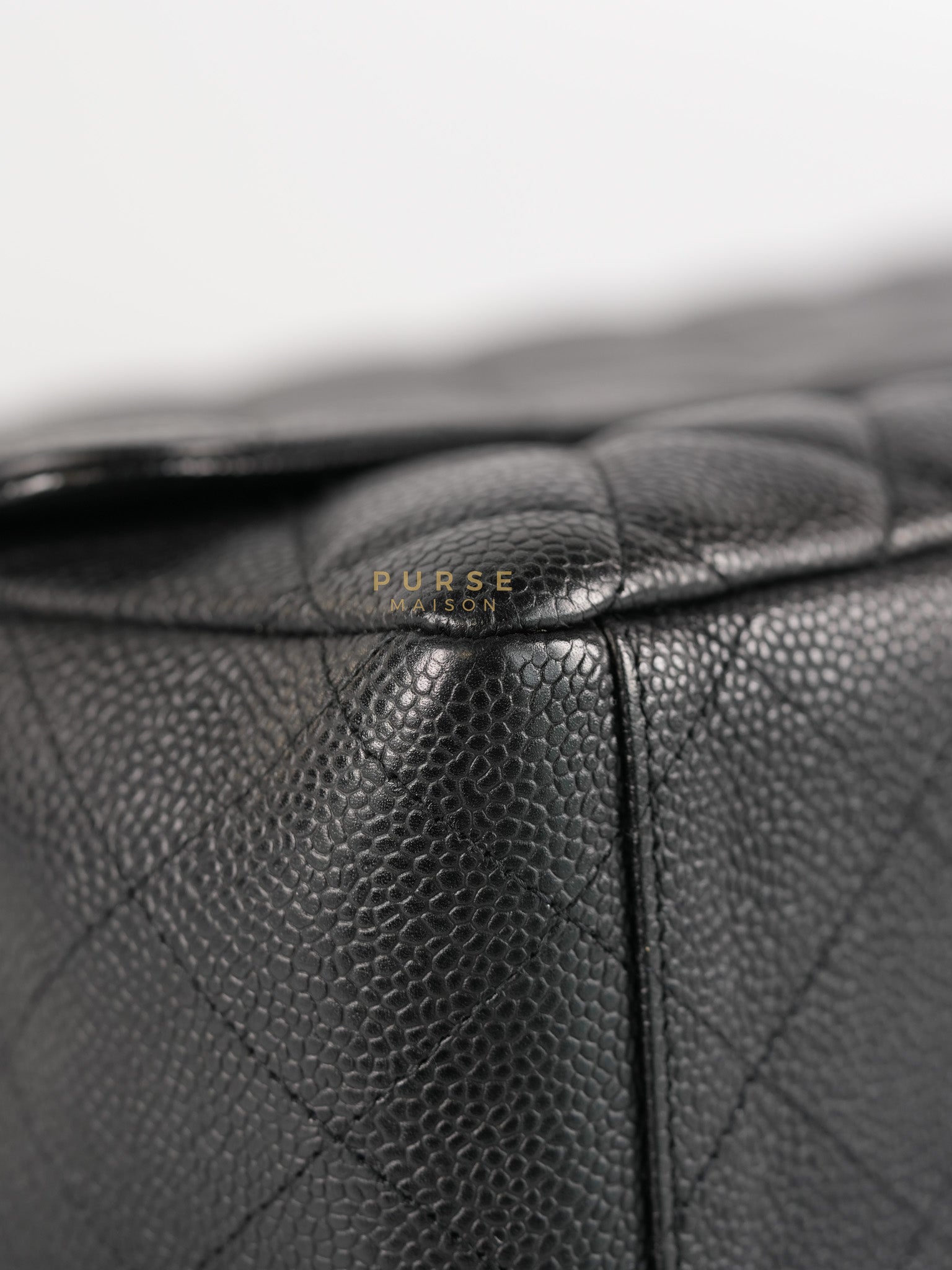 Single Flap Maxi Bag in Black Caviar Leather Gold Hardware Series 13) | Purse Maison Luxury Bags Shop