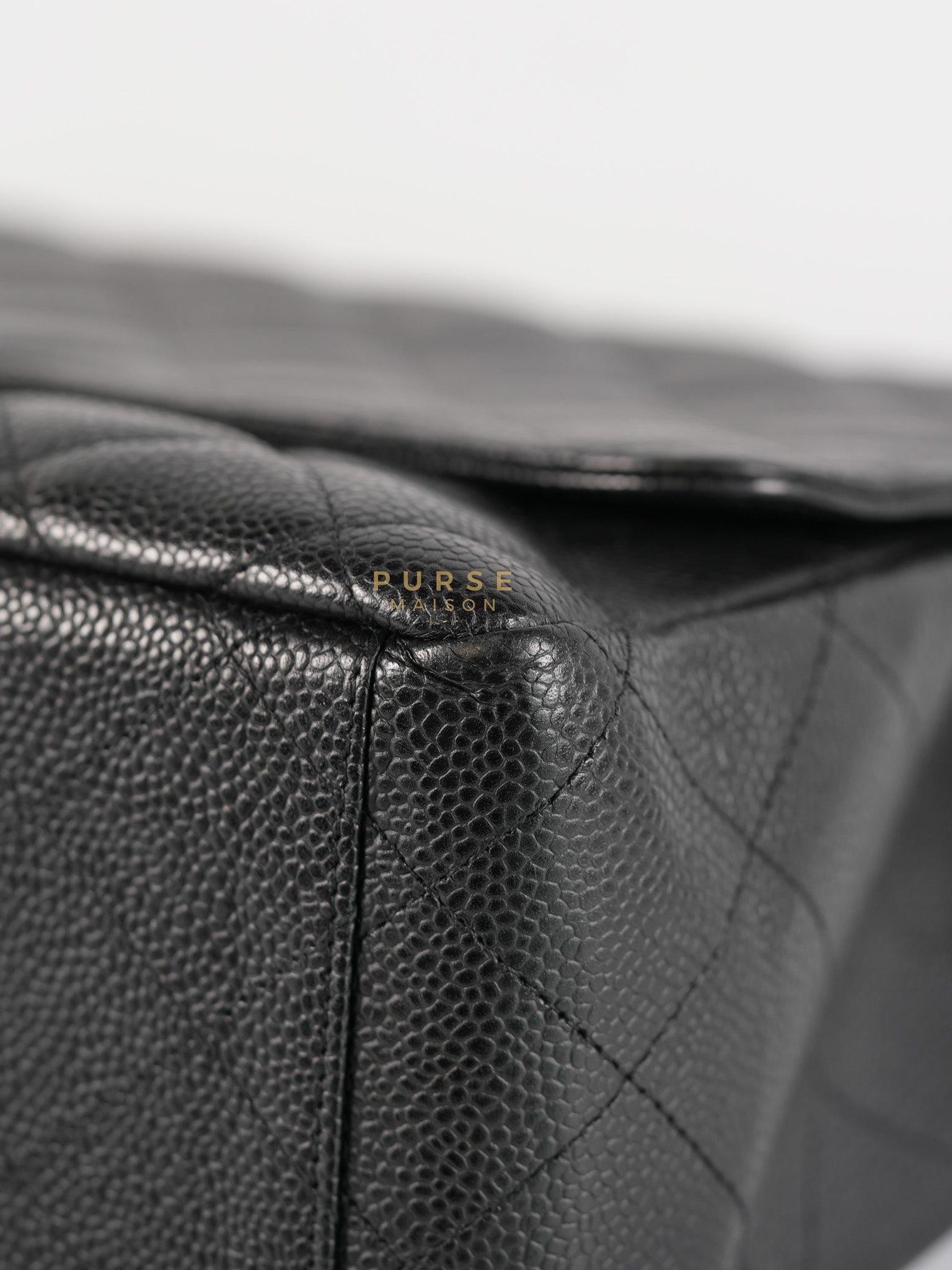Single Flap Maxi Bag in Black Caviar Leather Gold Hardware Series 13) | Purse Maison Luxury Bags Shop