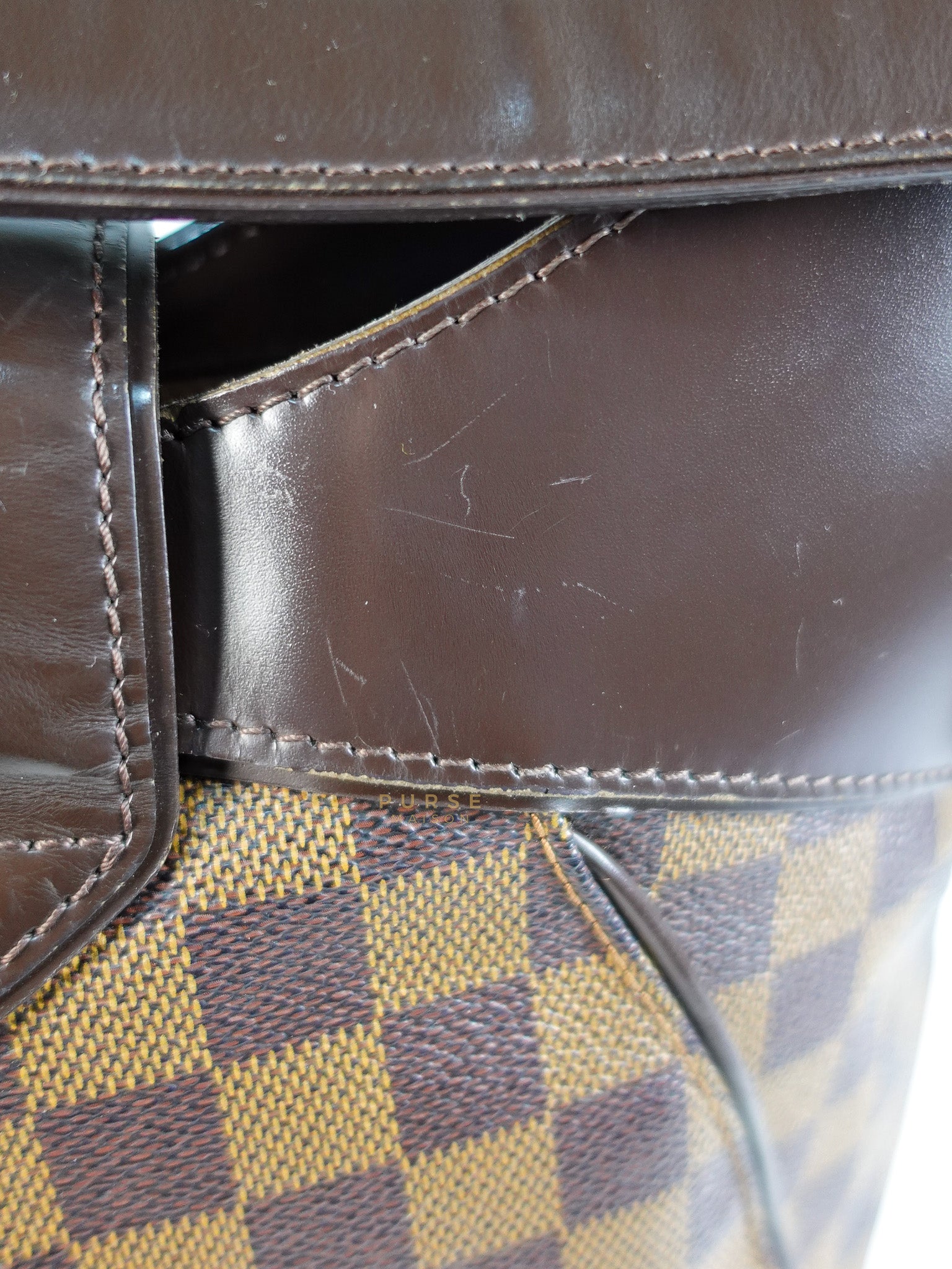Sistina Bag MM in Brown Damier Ebene Canvas (Date Code: VI2100) | Purse Maison Luxury Bags Shop