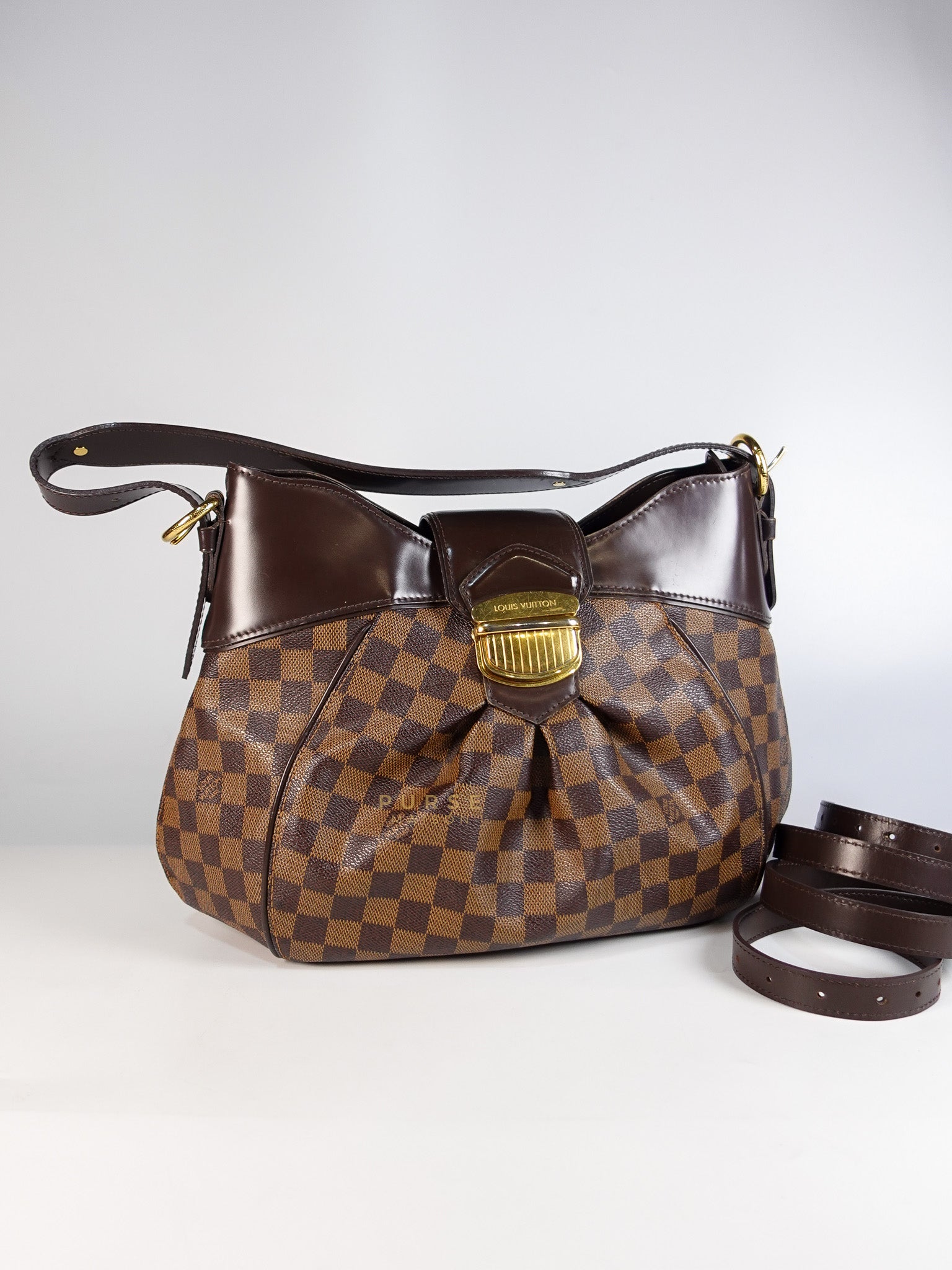 Sistina Bag MM in Brown Damier Ebene Canvas (Date Code: VI2100) | Purse Maison Luxury Bags Shop