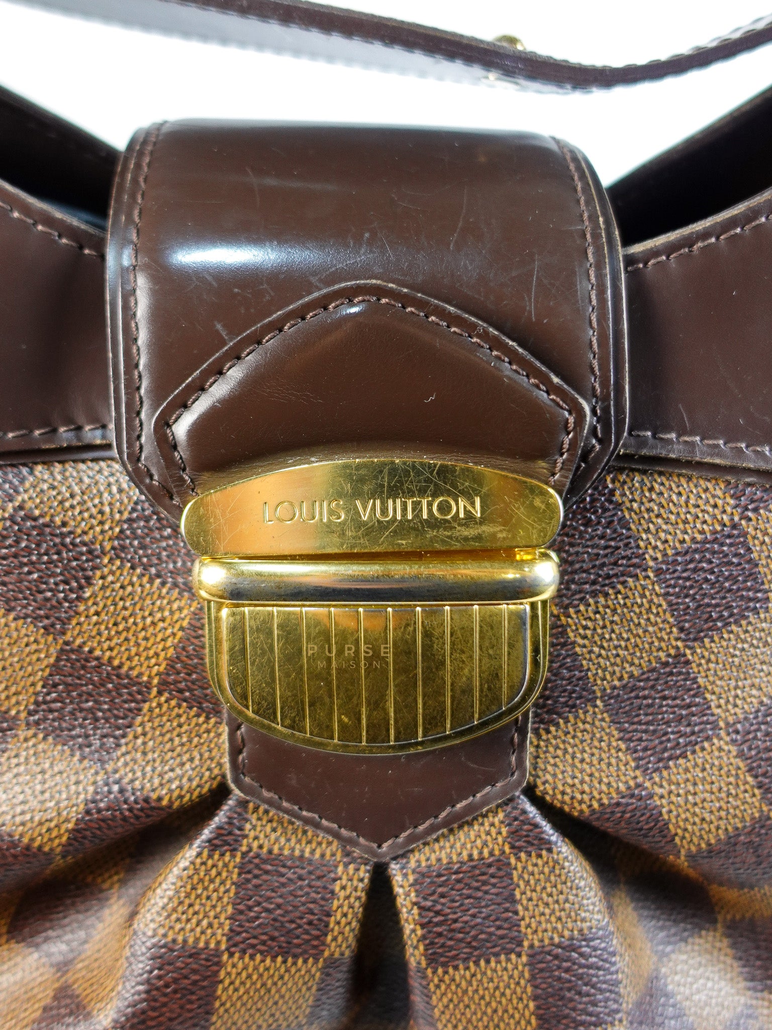 Sistina Bag MM in Brown Damier Ebene Canvas (Date Code: VI2100) | Purse Maison Luxury Bags Shop