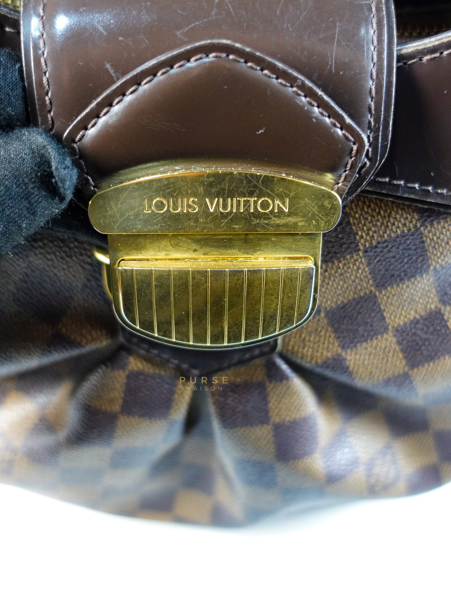 Sistina Bag MM in Brown Damier Ebene Canvas (Date Code: VI2100) | Purse Maison Luxury Bags Shop