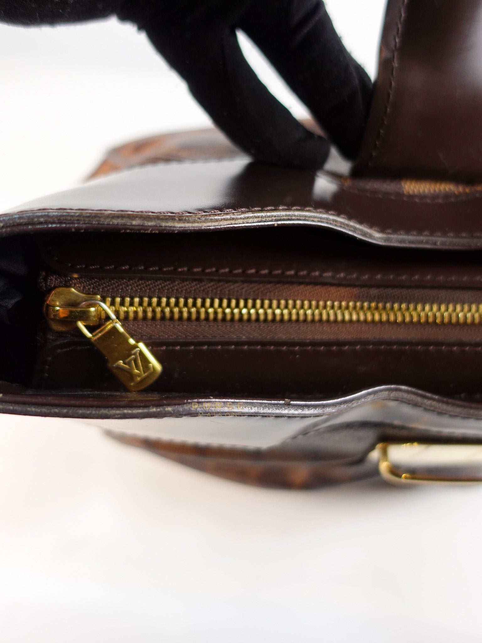 Sistina Bag MM in Brown Damier Ebene Canvas (Date Code: VI2100) | Purse Maison Luxury Bags Shop