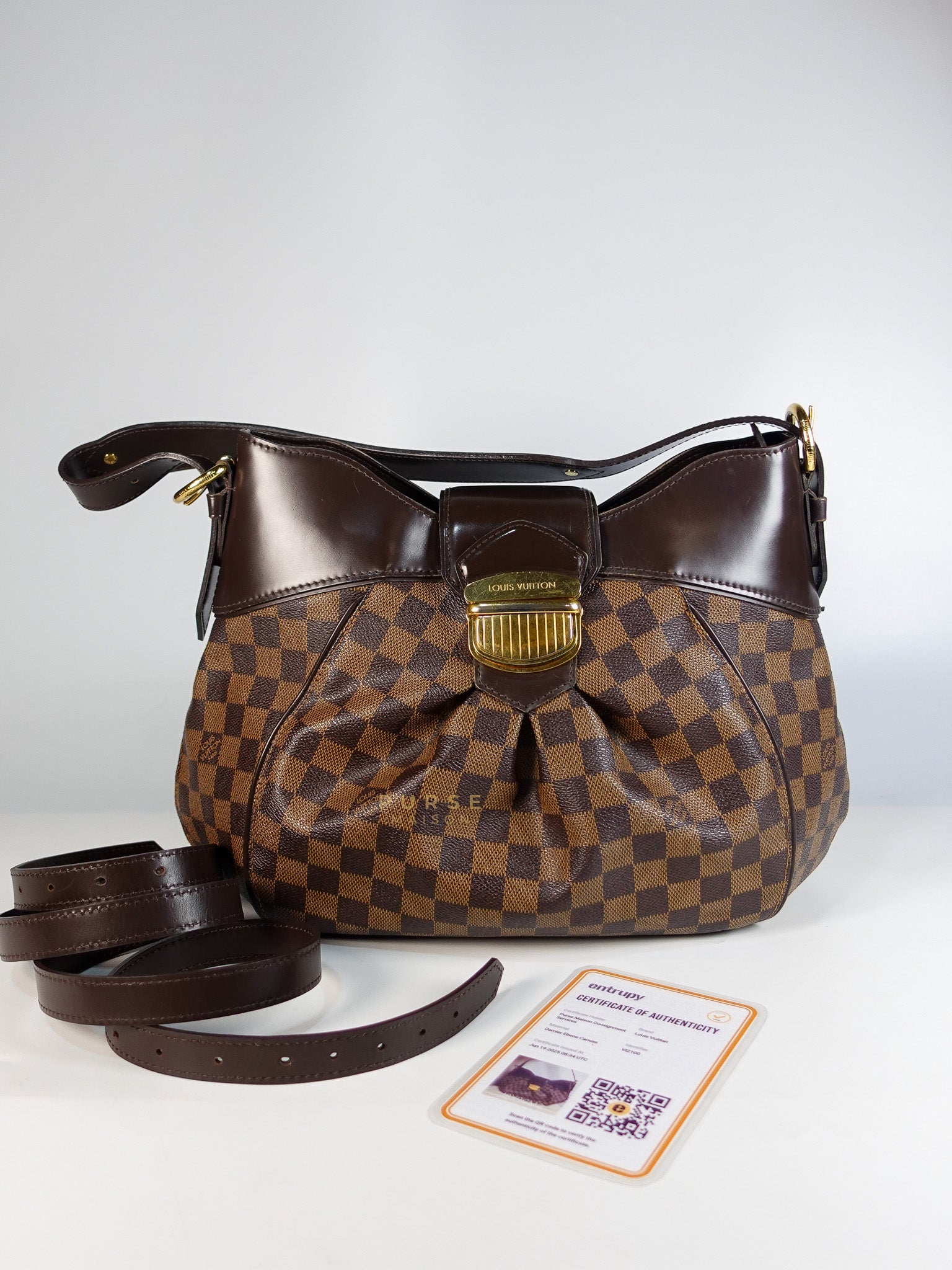 Sistina Bag MM in Brown Damier Ebene Canvas (Date Code: VI2100) | Purse Maison Luxury Bags Shop
