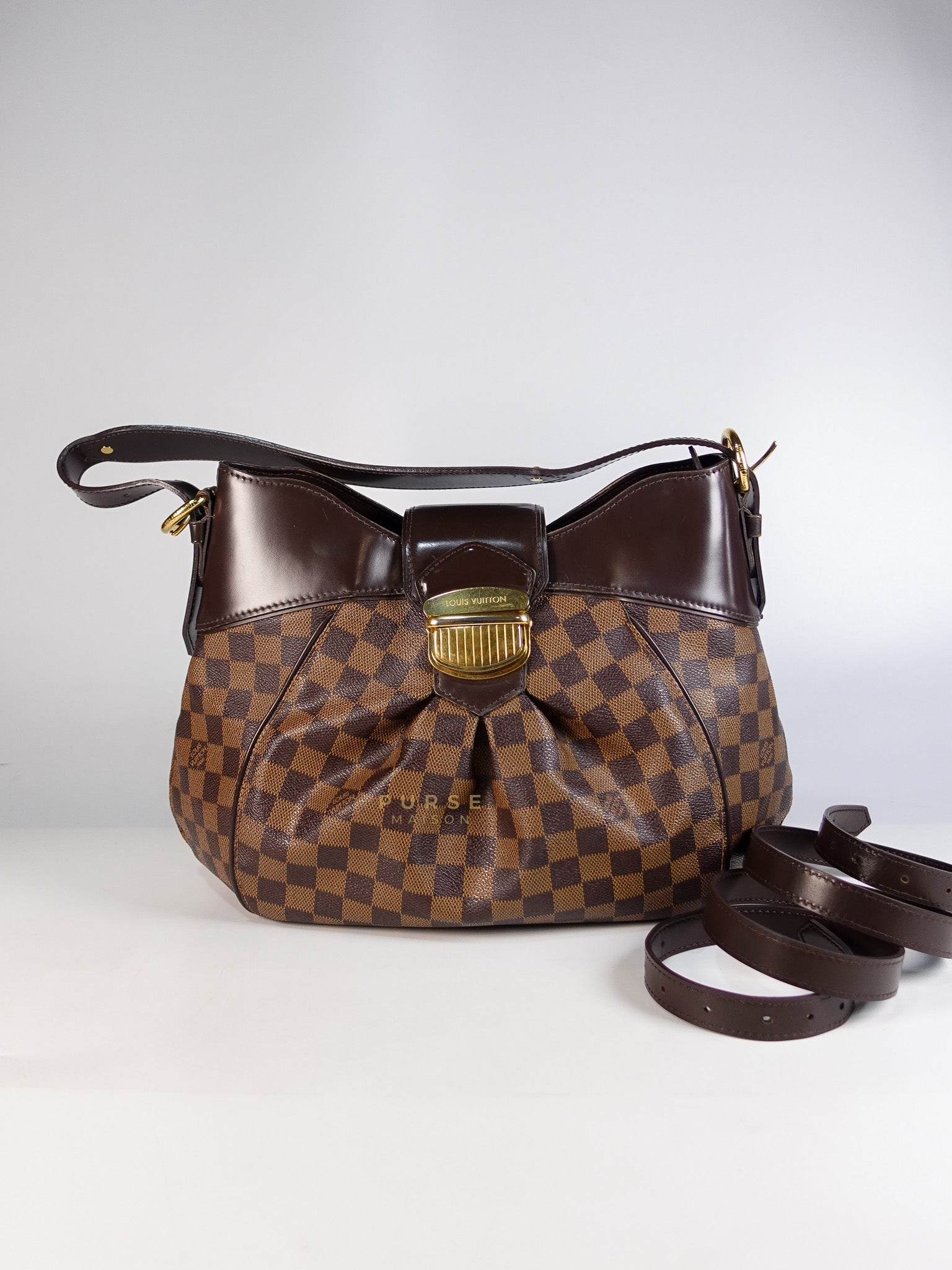 Sistina Bag MM in Brown Damier Ebene Canvas (Date Code: VI2100) | Purse Maison Luxury Bags Shop