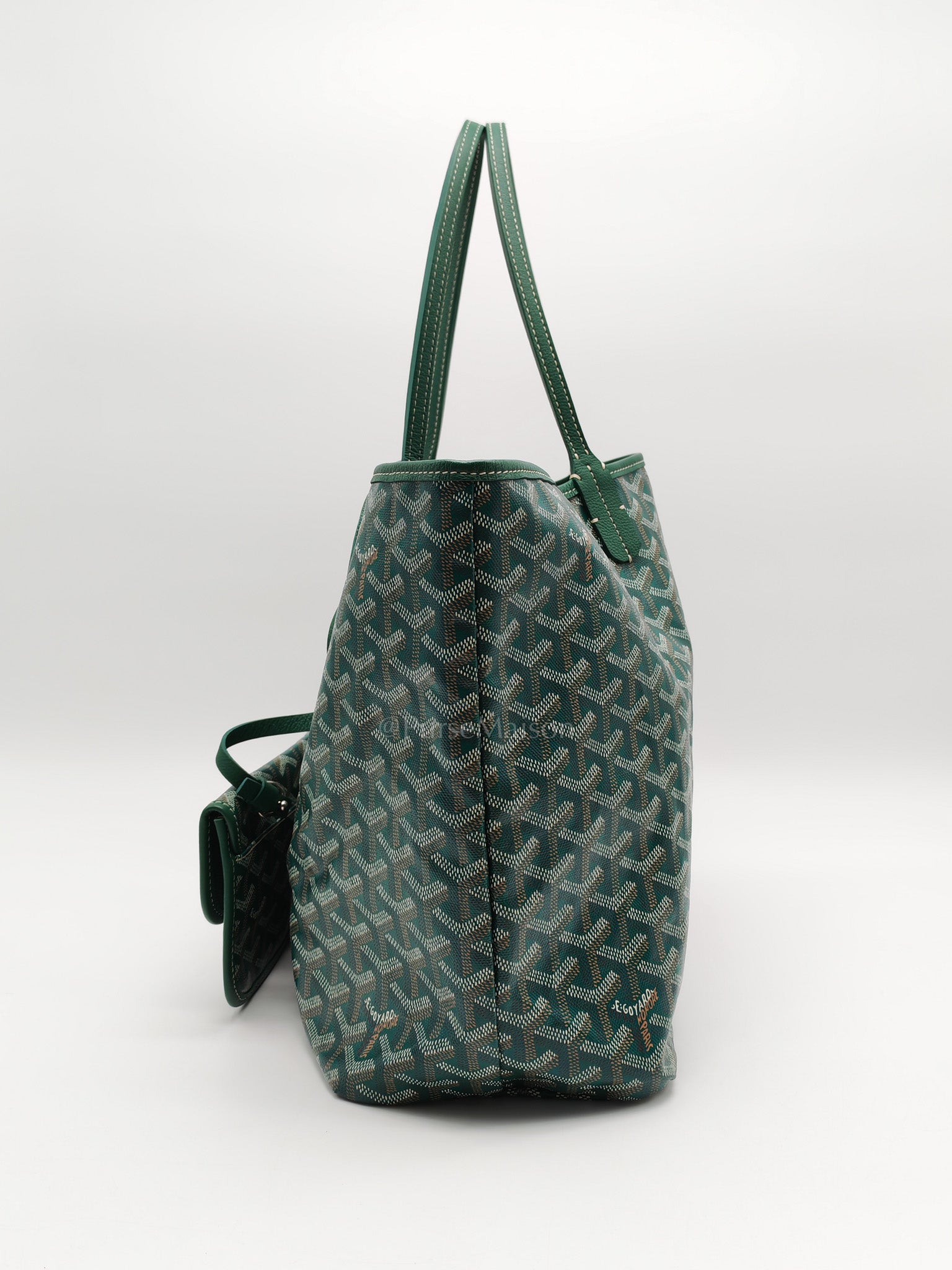 Saint Louis PM in Green Goyardine Canvas Tote Bag