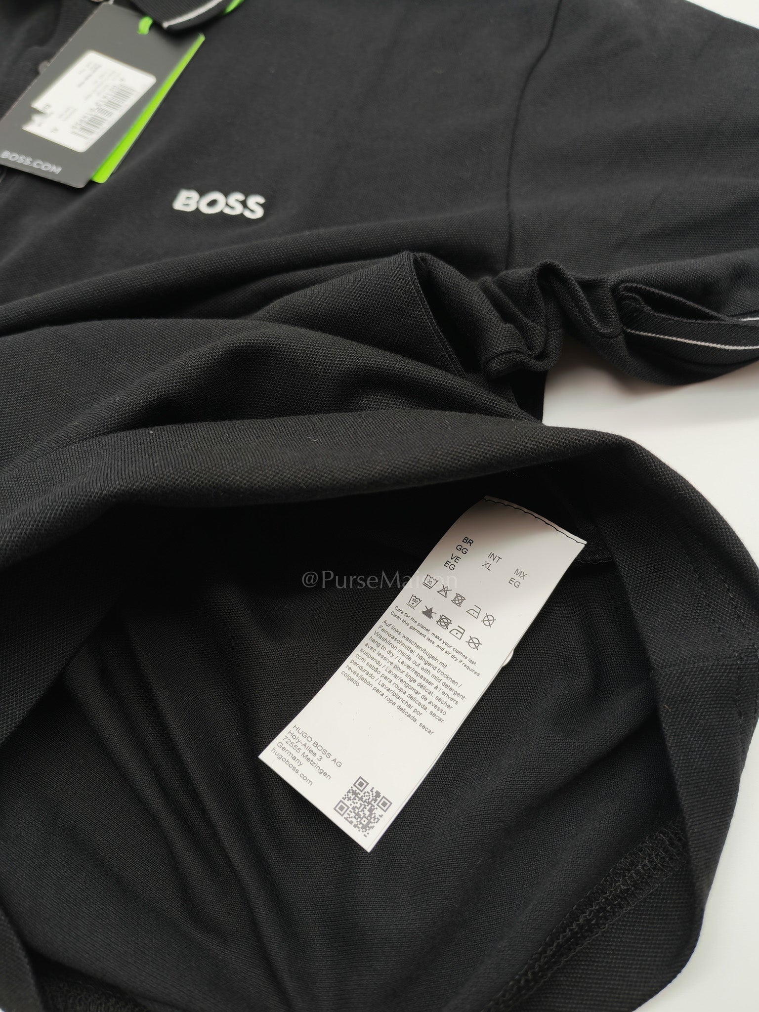 Slim Fit Polo Shirt for Men Black Size XL | Purse Maison Luxury Bags Shop