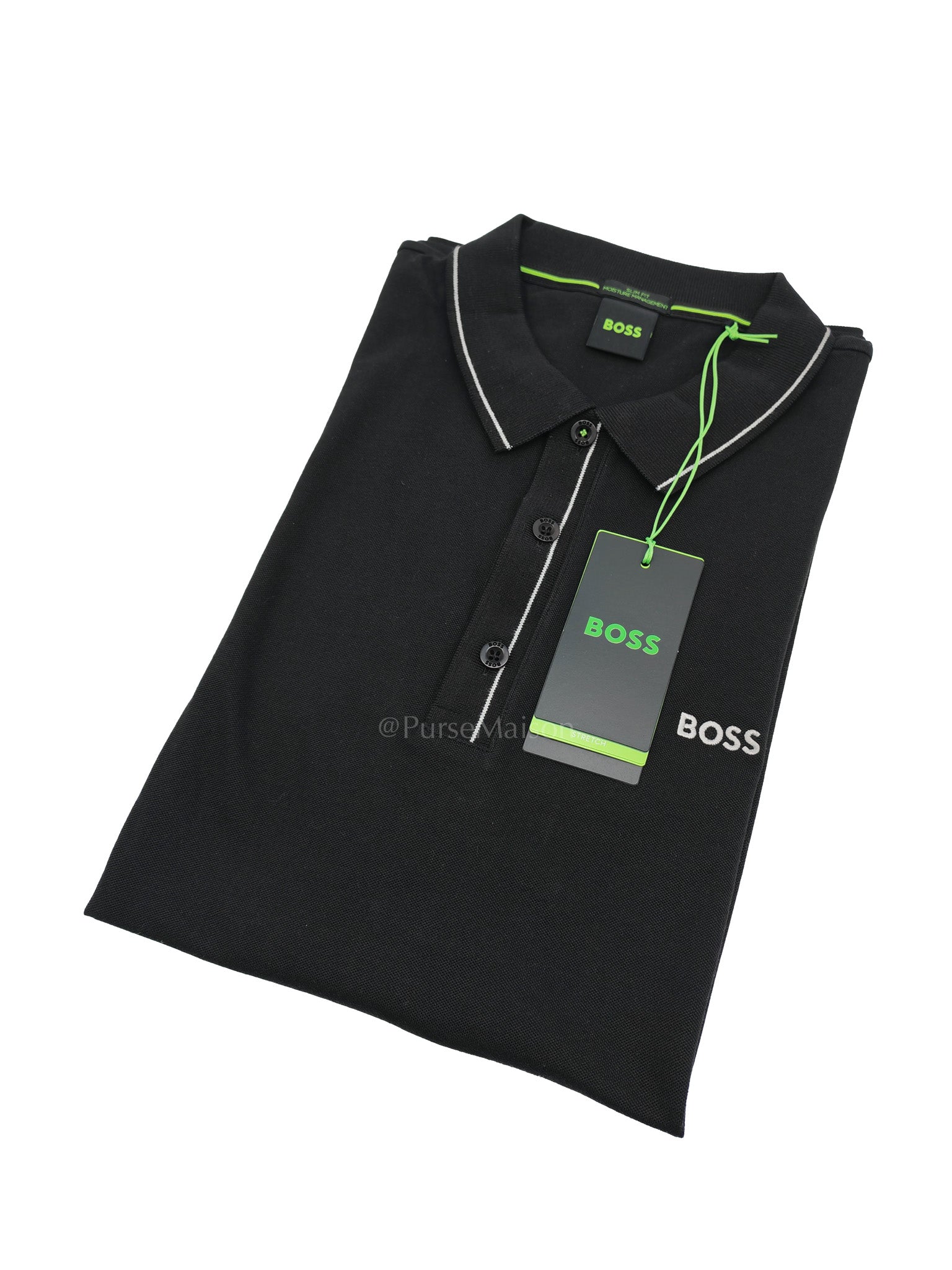 Slim Fit Polo Shirt for Men Black Size XL | Purse Maison Luxury Bags Shop