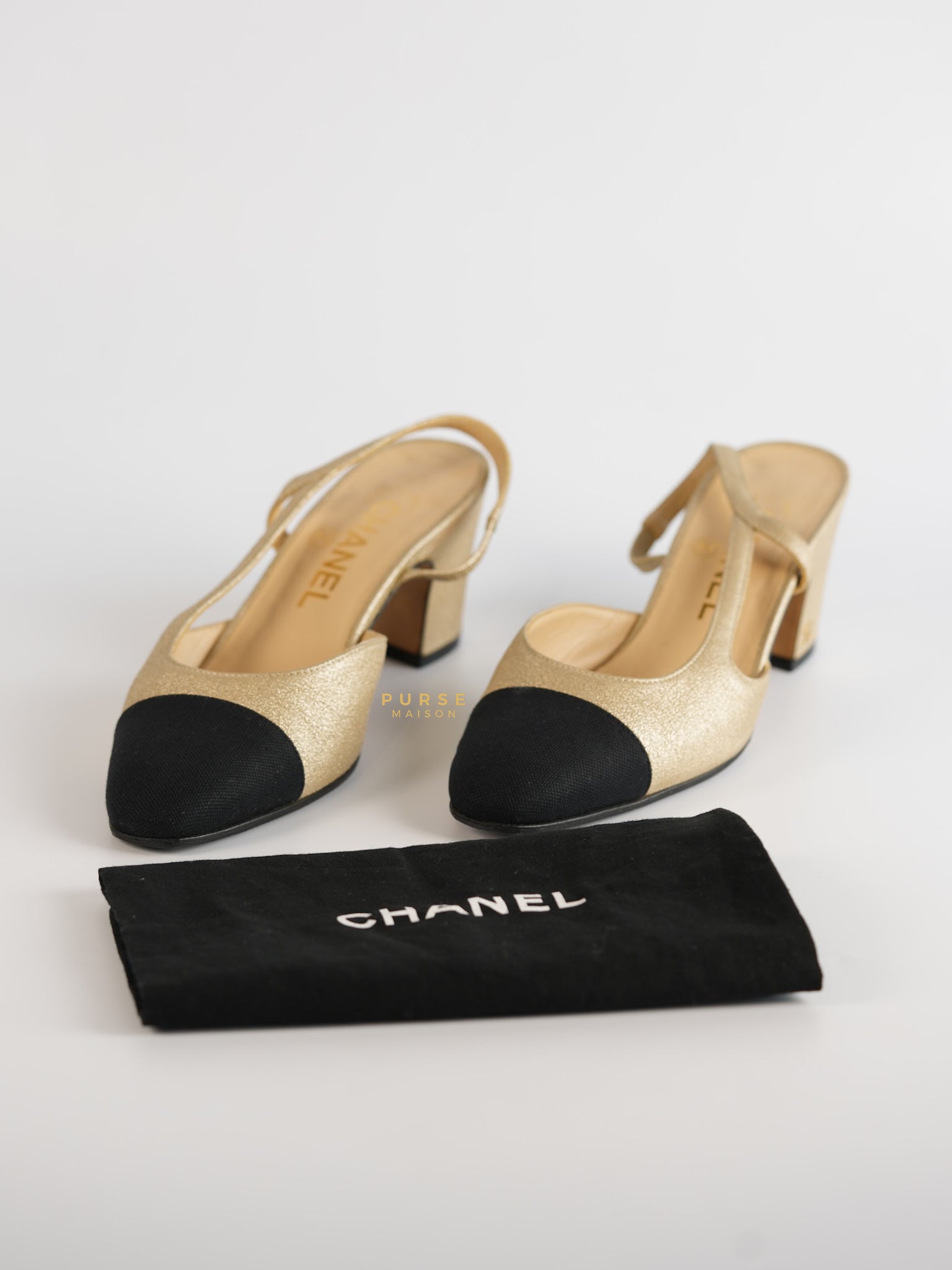 Slingback Cap Toe Beige Sandals Size 35 EU (24cm) | Purse Maison Luxury Bags Shop