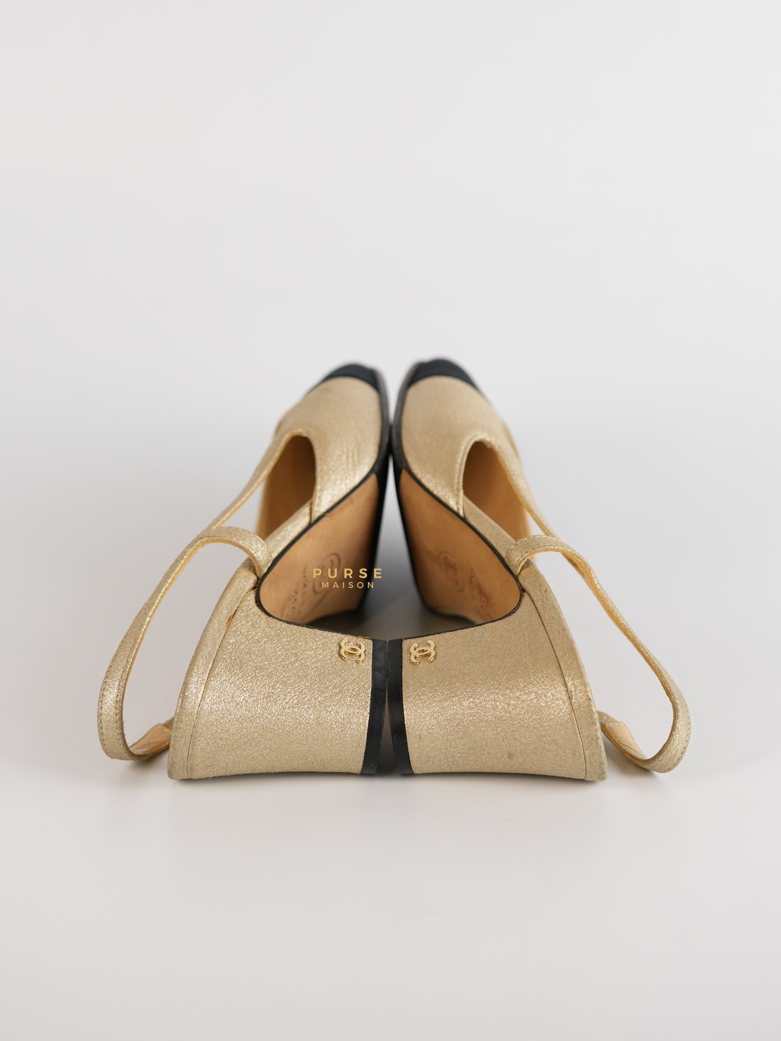 Slingback Cap Toe Beige Sandals Size 35 EU (24cm) | Purse Maison Luxury Bags Shop