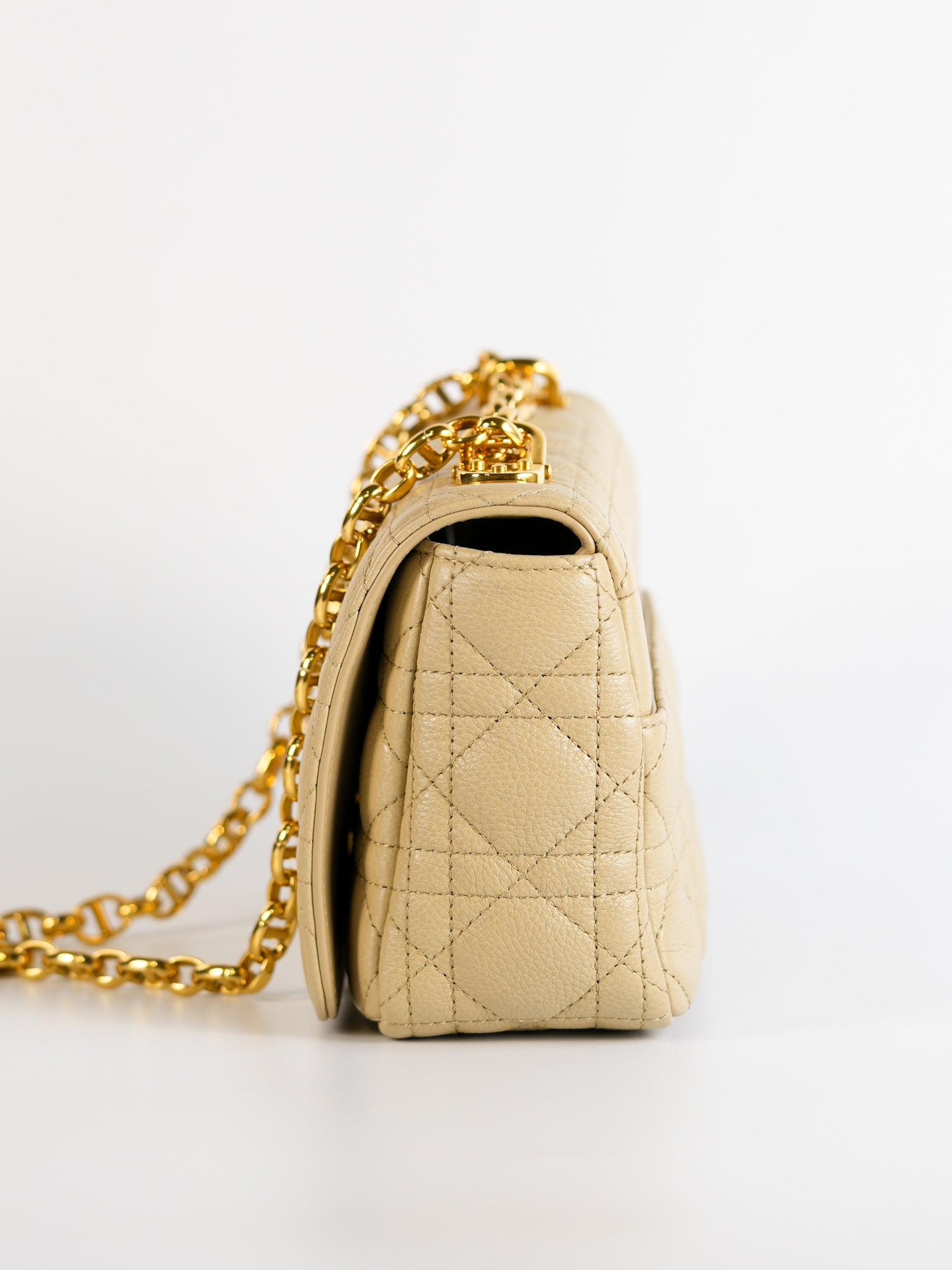 Small Caro Rope Beige Supple Cannage Calfskin Chain Bag | Purse Maison Luxury Bags Shop