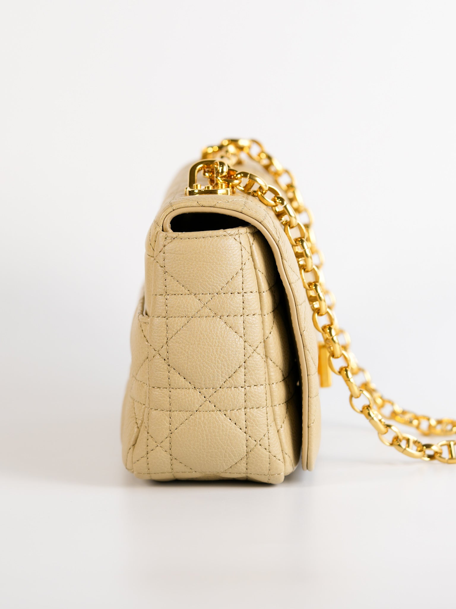 Small Caro Rope Beige Supple Cannage Calfskin Chain Bag | Purse Maison Luxury Bags Shop