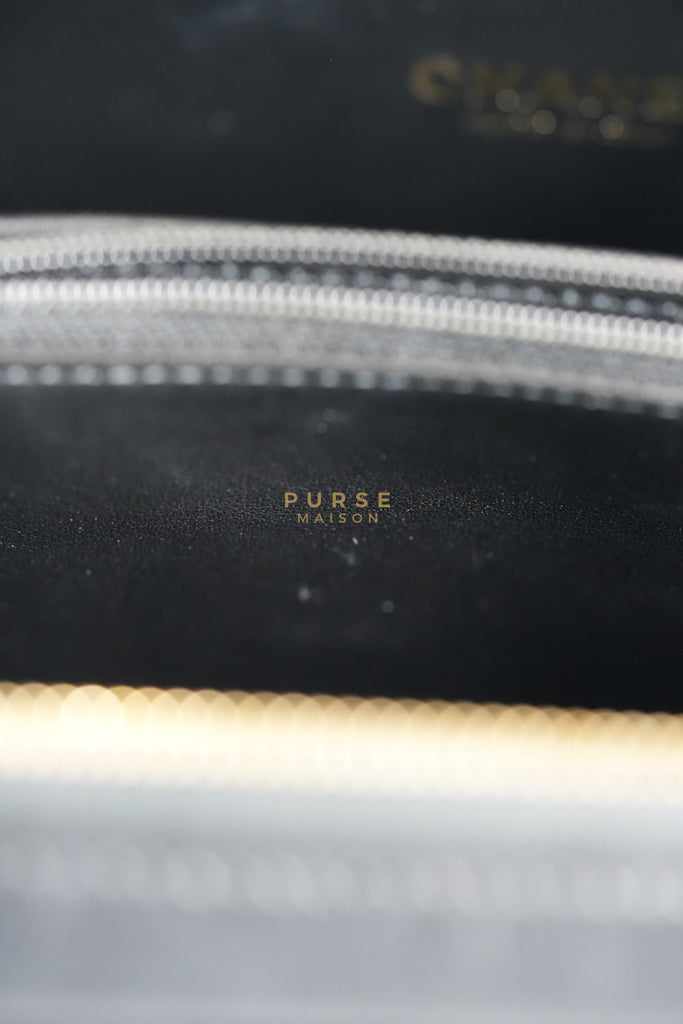 Small CC Filigree Never Ending Vanity Case in Black Goatskin Leather & Aged Gold Hardware Series 29 | Purse Maison Luxury Bags Shop