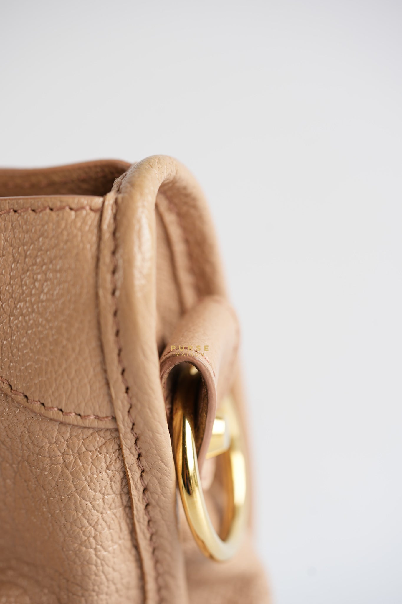 Small Classic City Sahara Beige Metallic Edge Crossbody Bag | Purse Maison Luxury Bags Shop