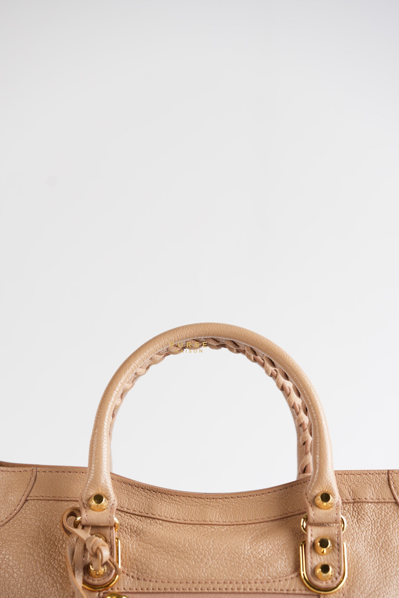 Small Classic City Sahara Beige Metallic Edge Crossbody Bag | Purse Maison Luxury Bags Shop
