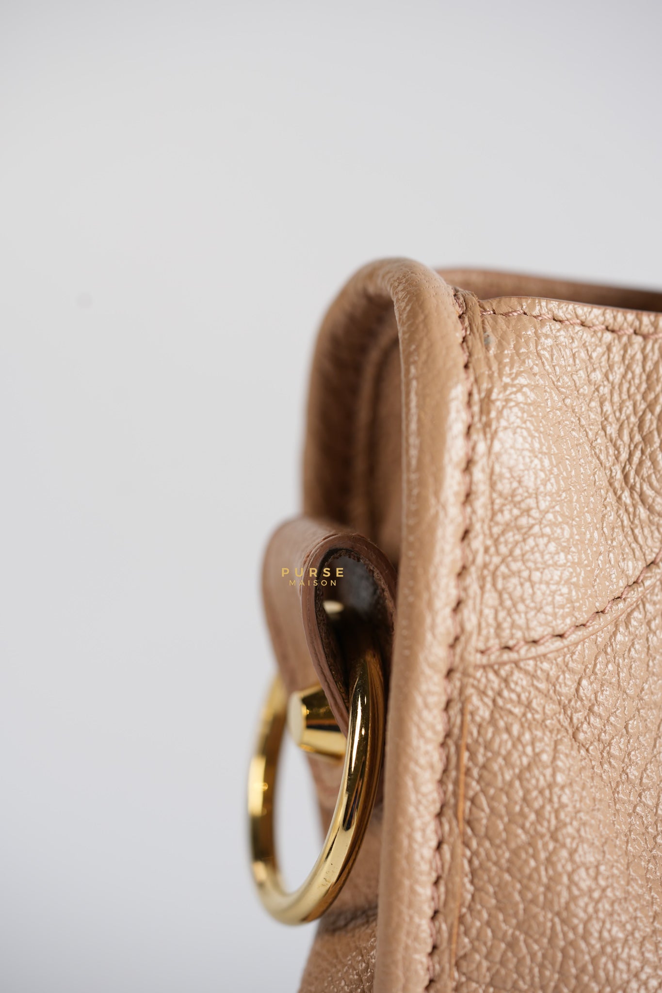 Small Classic City Sahara Beige Metallic Edge Crossbody Bag | Purse Maison Luxury Bags Shop