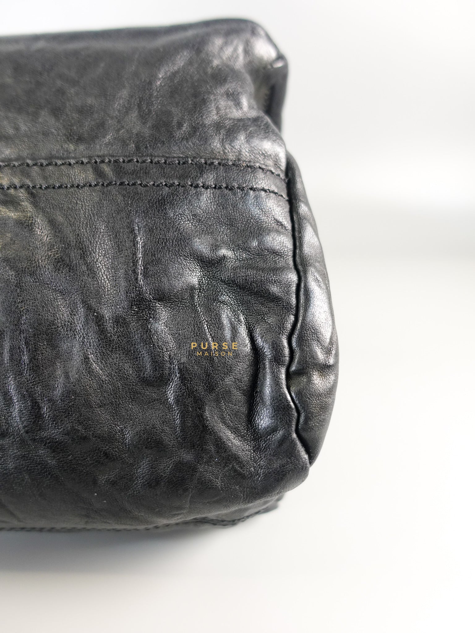 Small Pandora Bag in Black Leather | Purse Maison Luxury Bags Shop