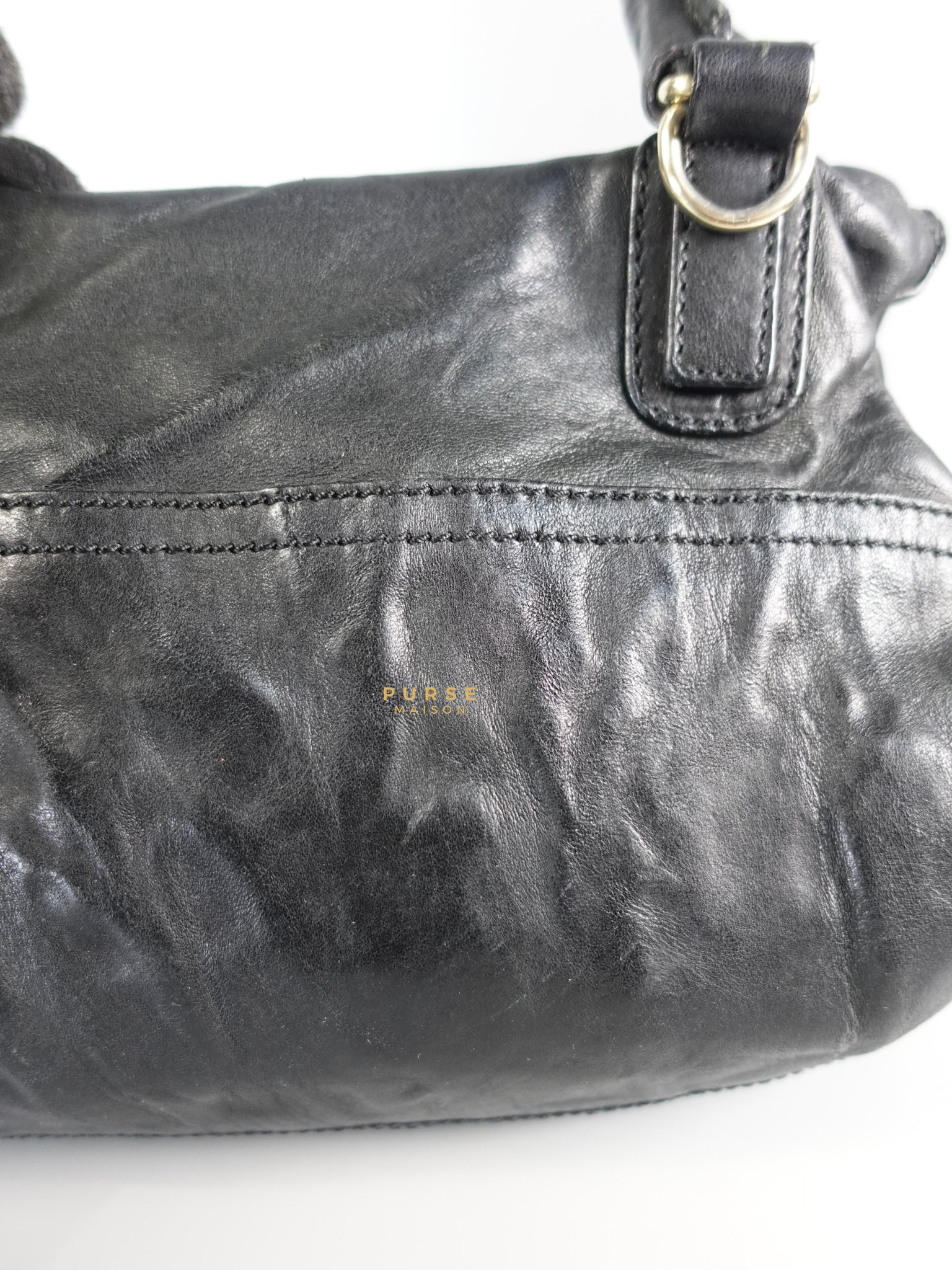 Small Pandora Bag in Black Leather | Purse Maison Luxury Bags Shop