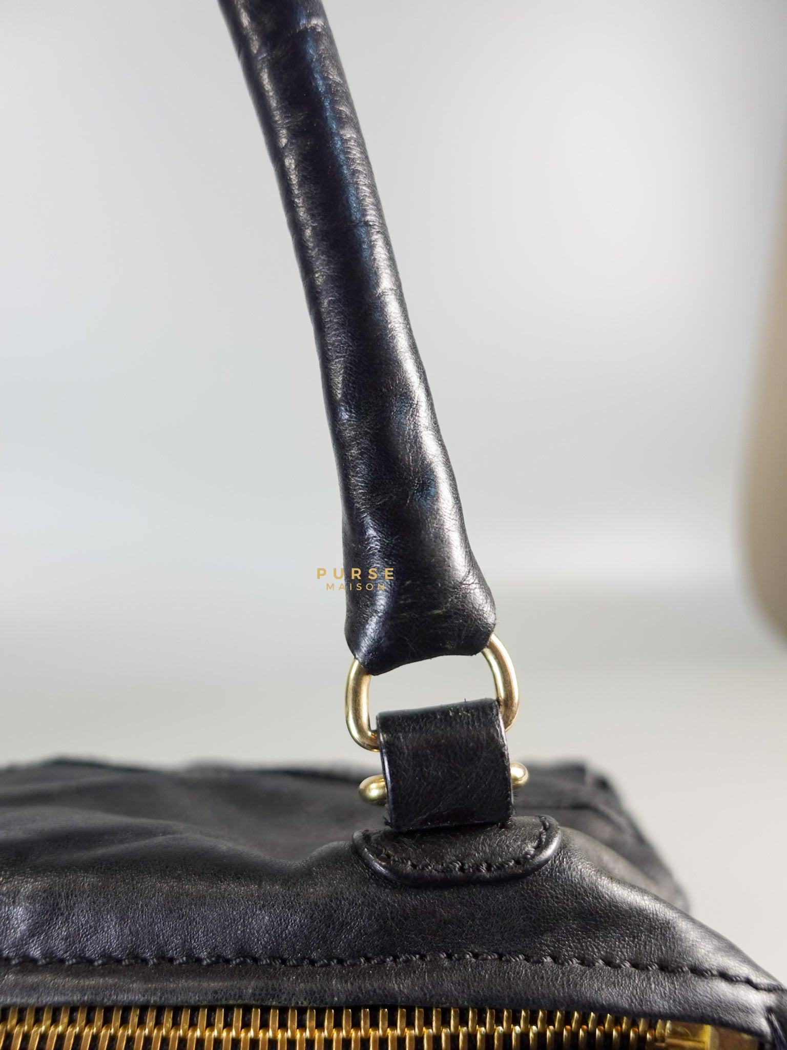 Small Pandora Bag in Black Leather | Purse Maison Luxury Bags Shop