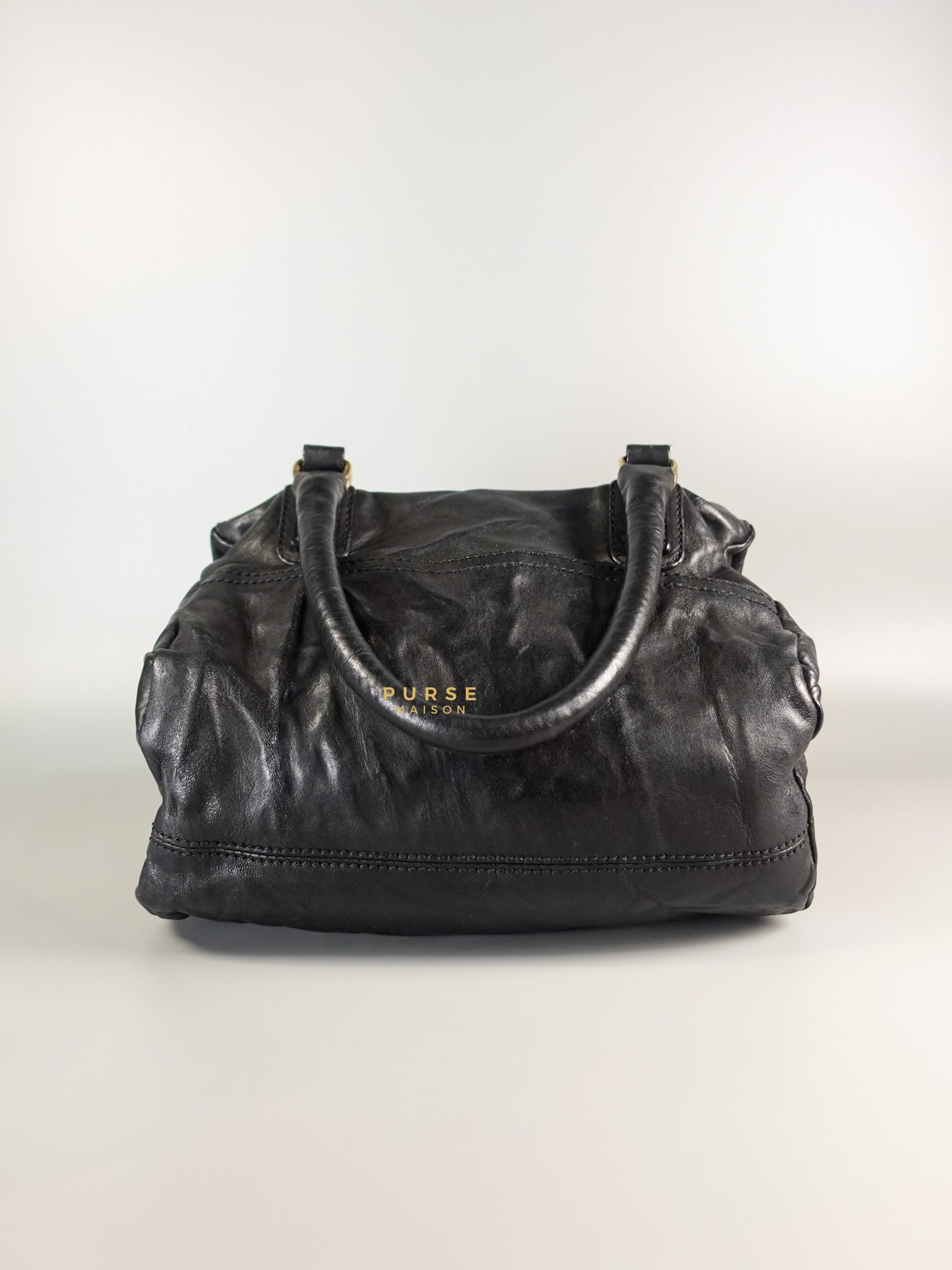 Small Pandora Bag in Black Leather | Purse Maison Luxury Bags Shop