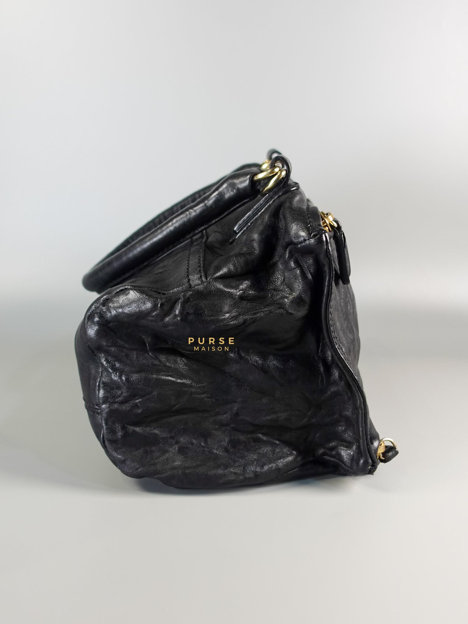 Small Pandora Bag in Black Leather | Purse Maison Luxury Bags Shop