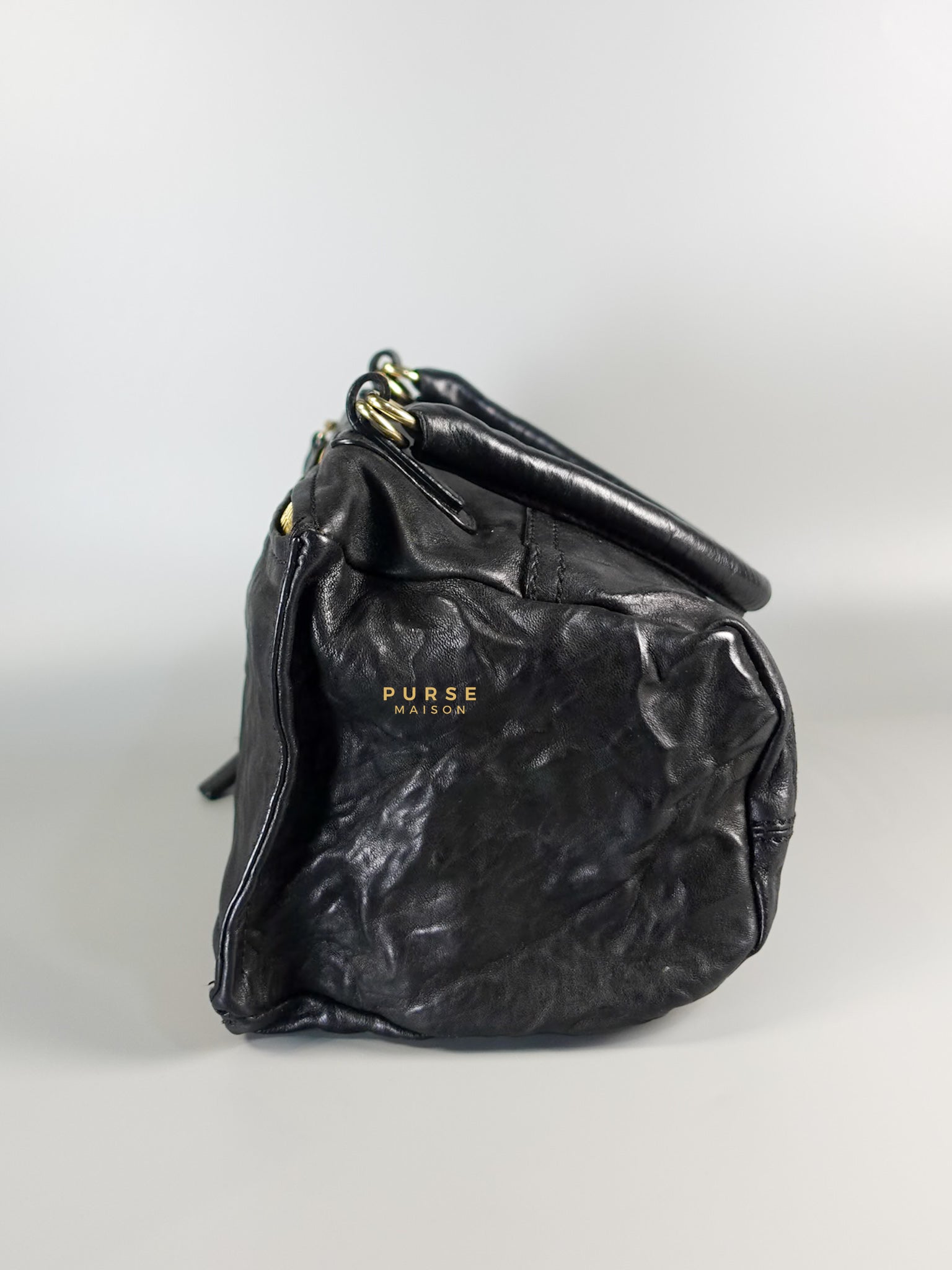 Small Pandora Bag in Black Leather | Purse Maison Luxury Bags Shop