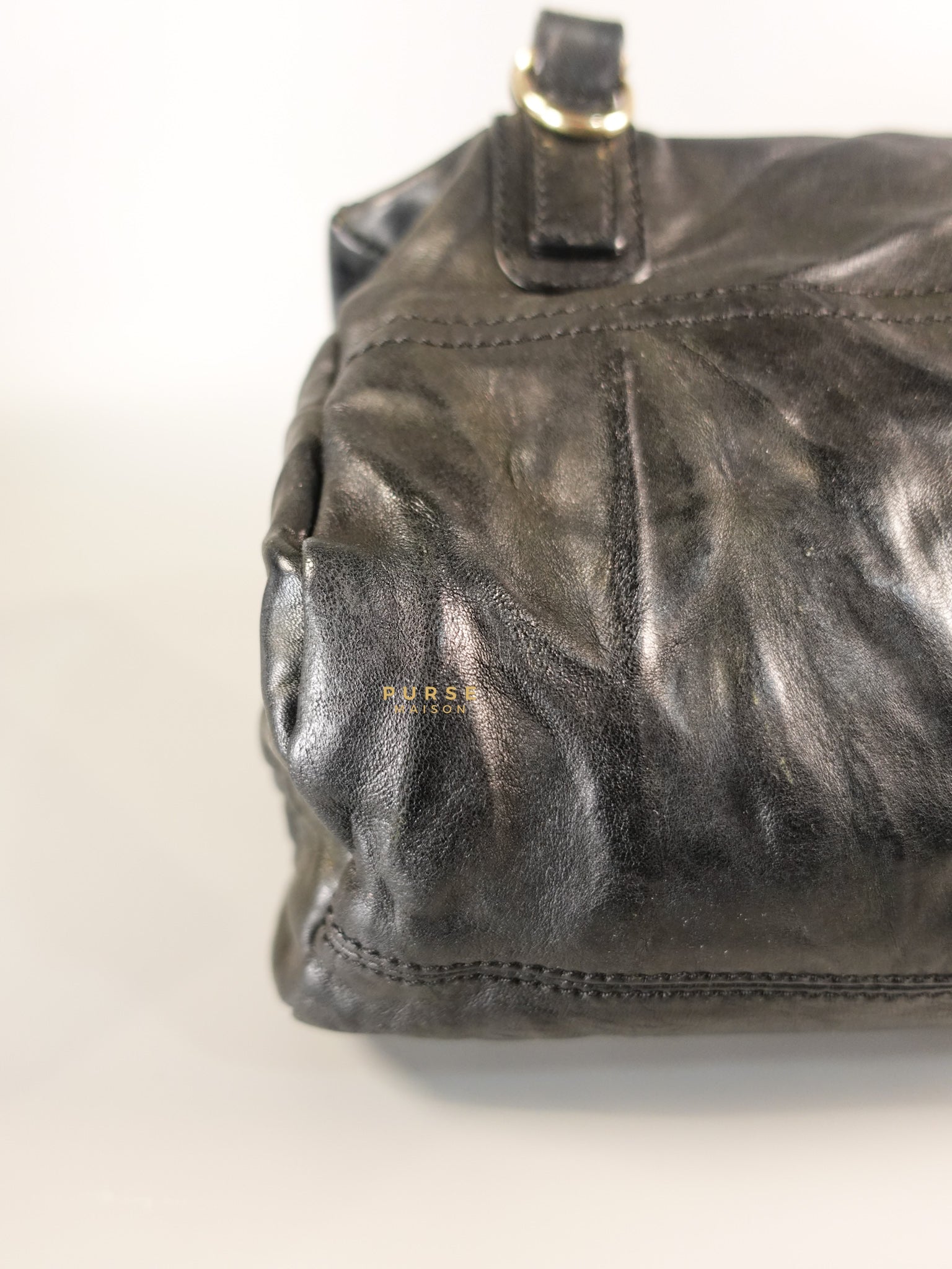 Small Pandora Bag in Black Leather | Purse Maison Luxury Bags Shop