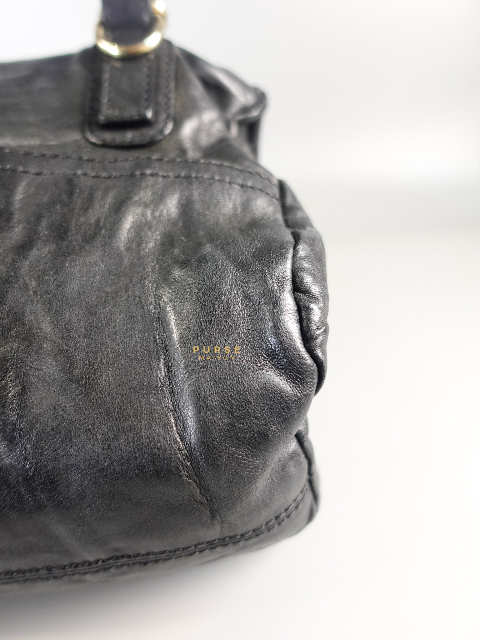 Small Pandora Bag in Black Leather | Purse Maison Luxury Bags Shop