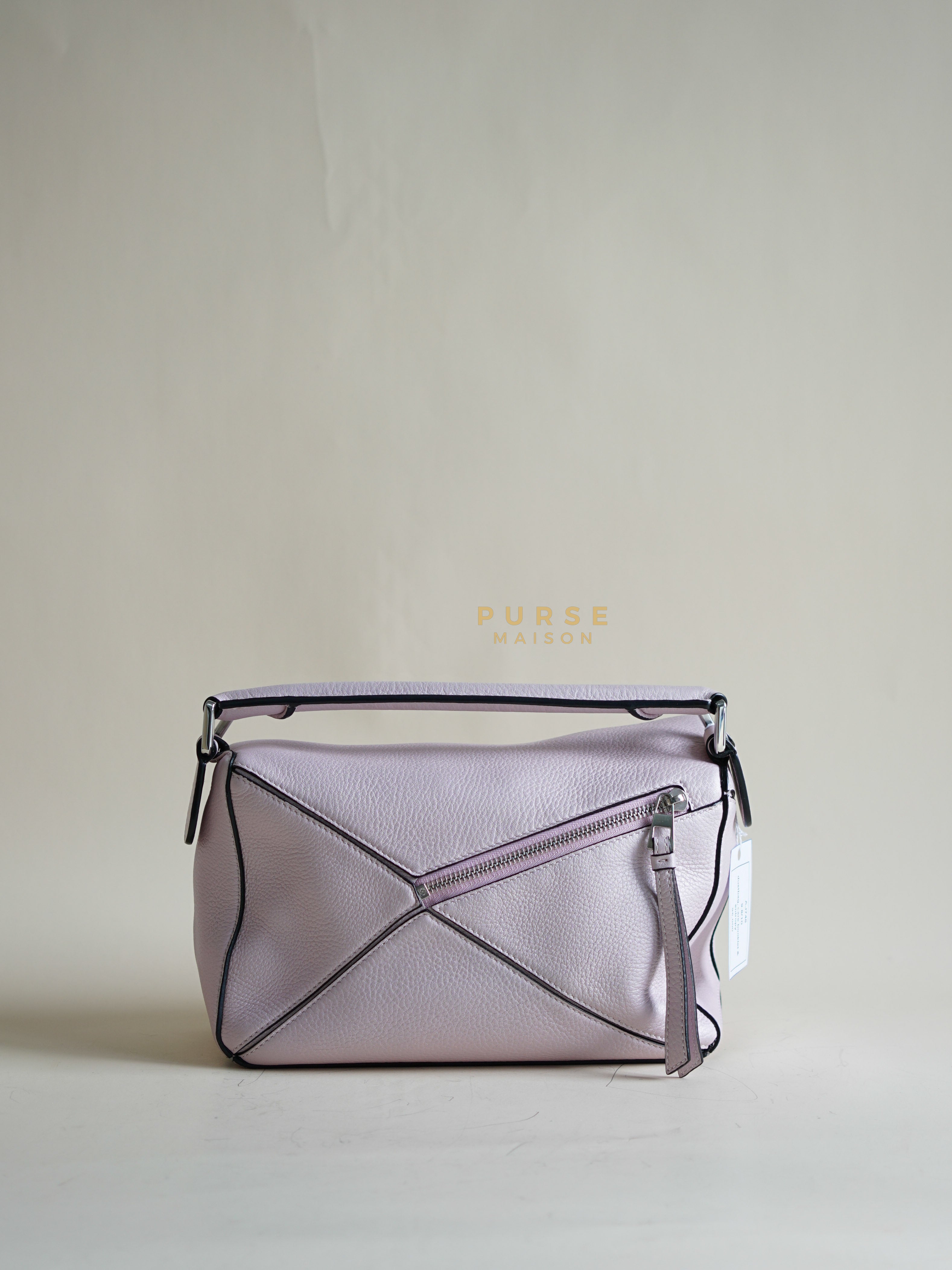 Small Puzzle Bag Icy Pink Calfskin Leather | Purse Maison Luxury Bags Shop