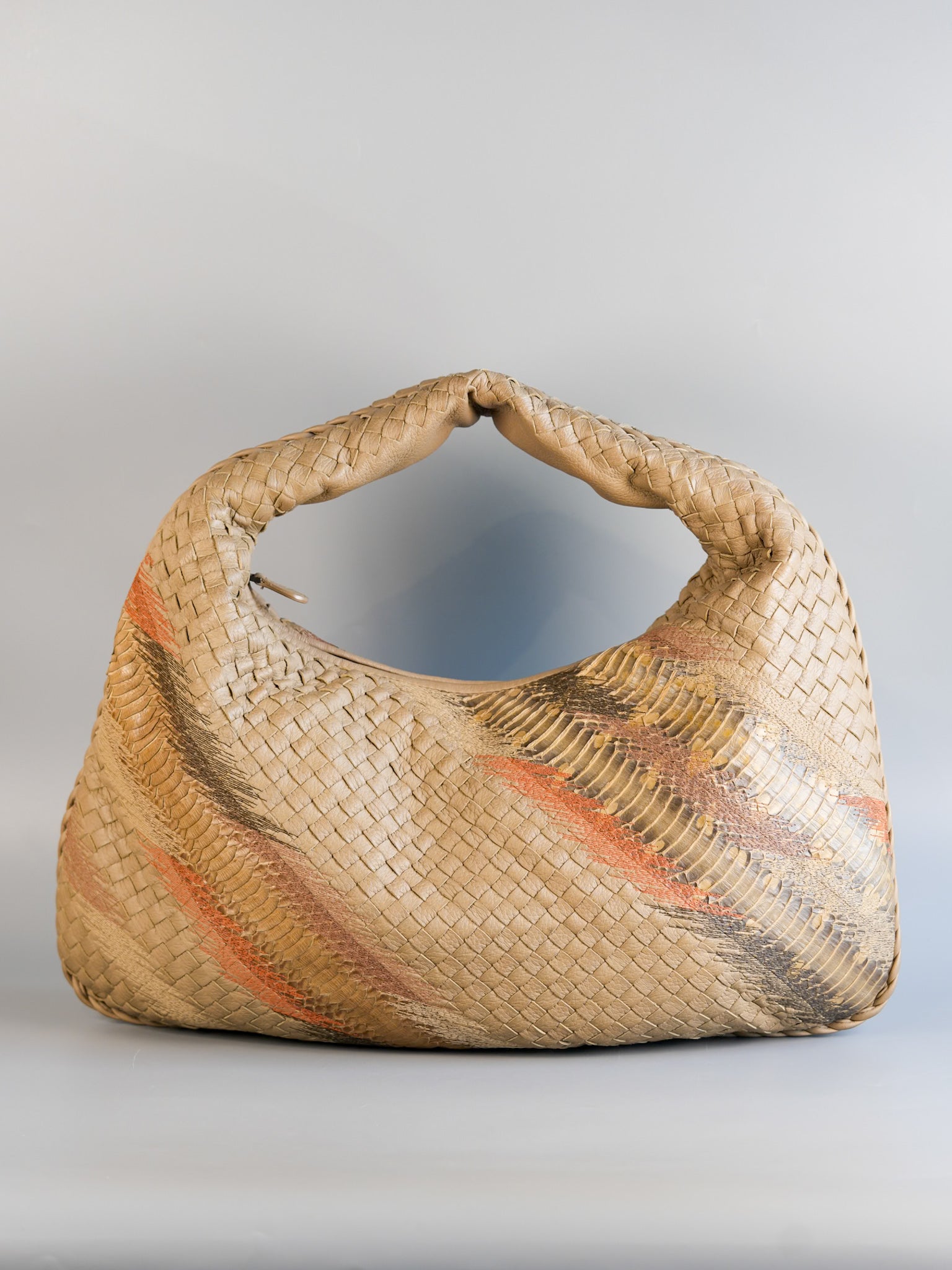 Snakeskin Brown Intrecciato Leather Hobo Bag | Purse Maison Luxury Bags Shop