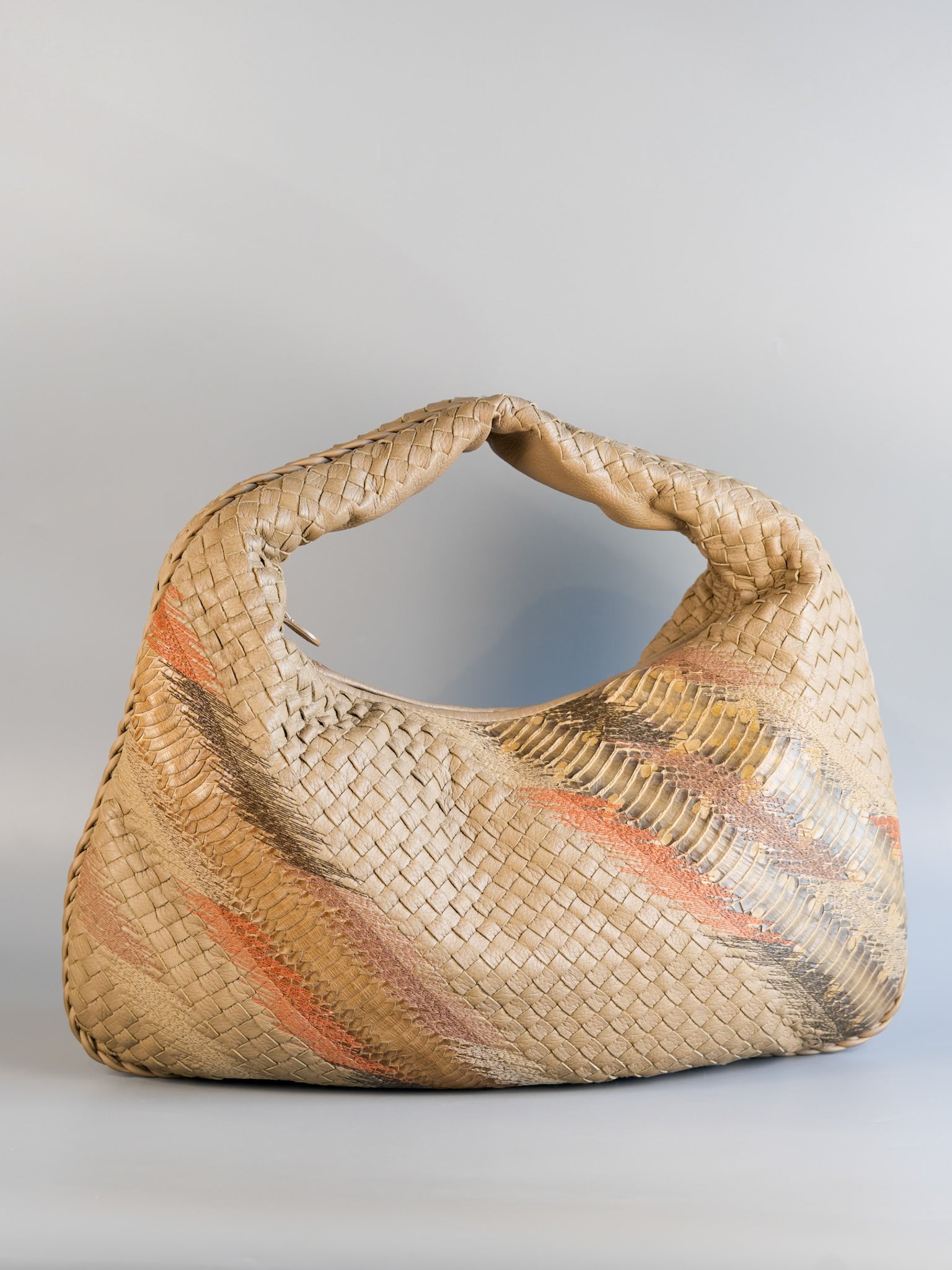 Snakeskin Brown Intrecciato Leather Hobo Bag | Purse Maison Luxury Bags Shop