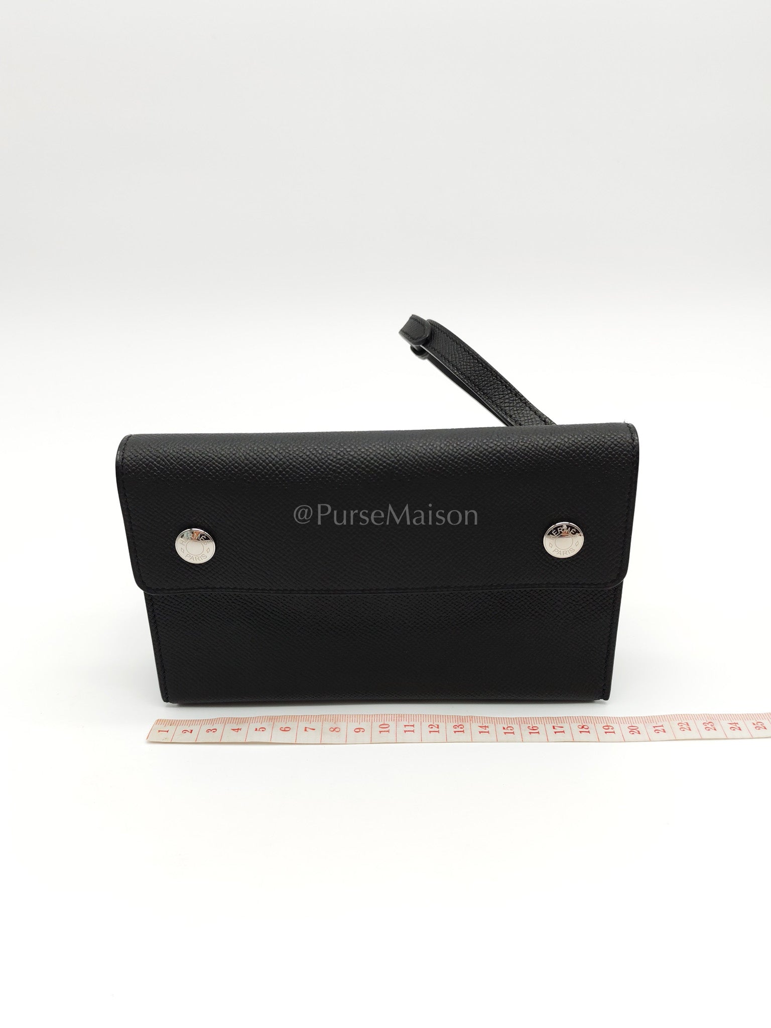 Snap Wallet in Noir/Black Epsom Leather Palladium Hardware Stamp K(2025) | Purse Maison Luxury Bags Shop