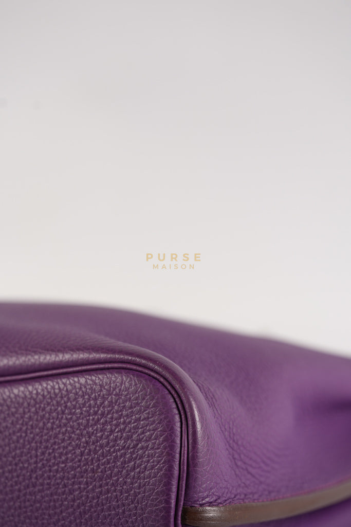 So Kelly Anemone in Togo Leather and Palladium Hardware Stamp Square R (2014) | Purse Maison Luxury Bags Shop