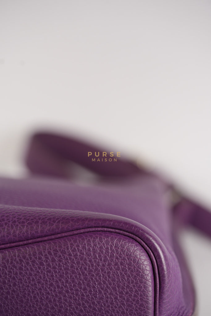 So Kelly Anemone in Togo Leather and Palladium Hardware Stamp Square R (2014) | Purse Maison Luxury Bags Shop