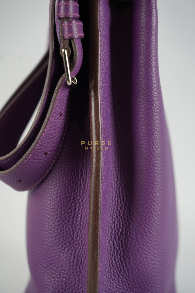 So Kelly Anemone in Togo Leather and Palladium Hardware Stamp Square R (2014) | Purse Maison Luxury Bags Shop
