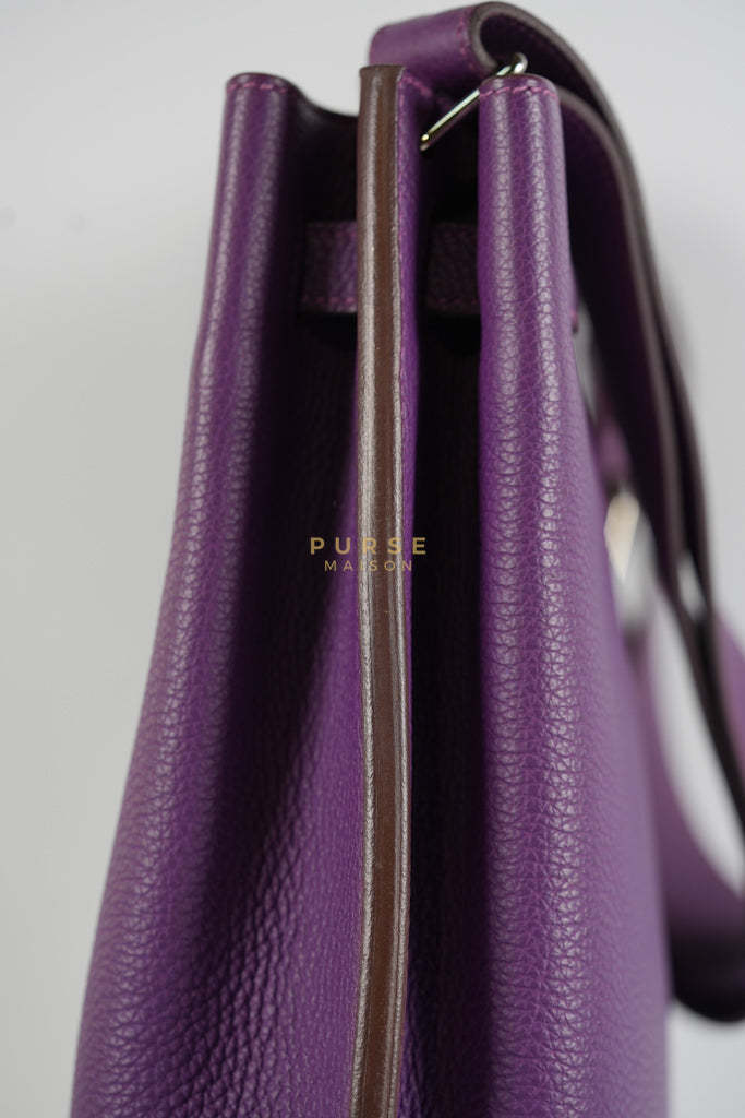 So Kelly Anemone in Togo Leather and Palladium Hardware Stamp Square R (2014) | Purse Maison Luxury Bags Shop
