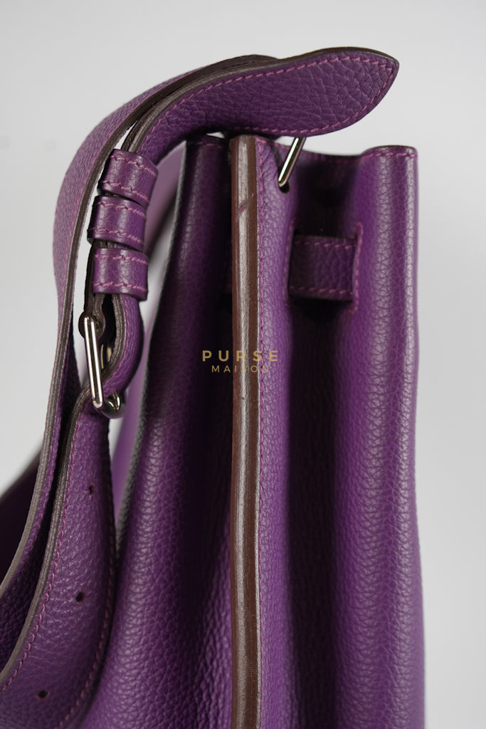 So Kelly Anemone in Togo Leather and Palladium Hardware Stamp Square R (2014) | Purse Maison Luxury Bags Shop