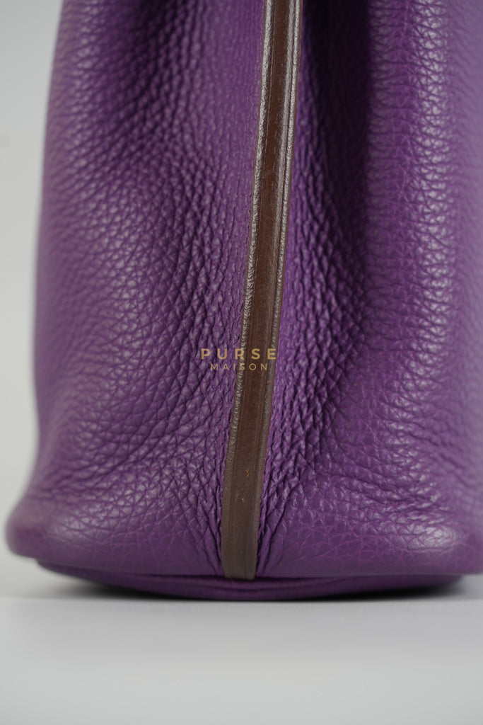 So Kelly Anemone in Togo Leather and Palladium Hardware Stamp Square R (2014) | Purse Maison Luxury Bags Shop