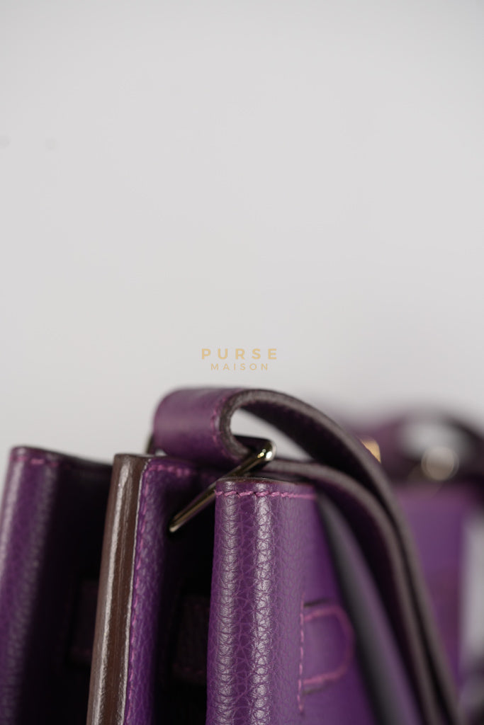 So Kelly Anemone in Togo Leather and Palladium Hardware Stamp Square R (2014) | Purse Maison Luxury Bags Shop