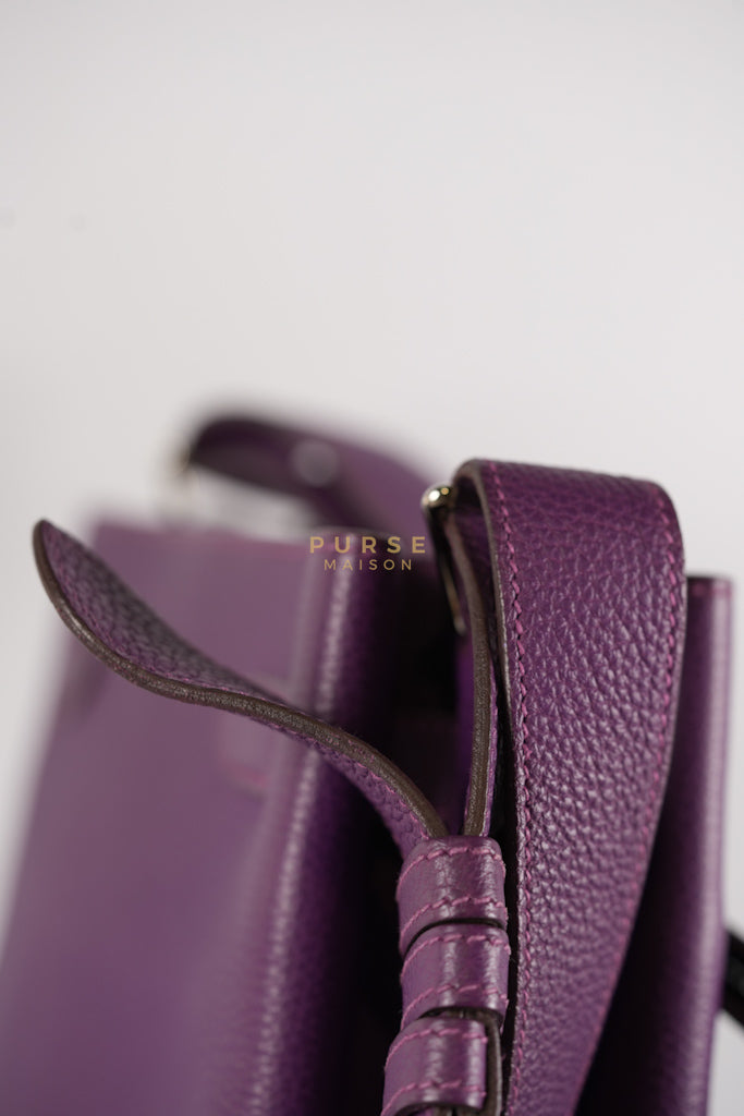 So Kelly Anemone in Togo Leather and Palladium Hardware Stamp Square R (2014) | Purse Maison Luxury Bags Shop