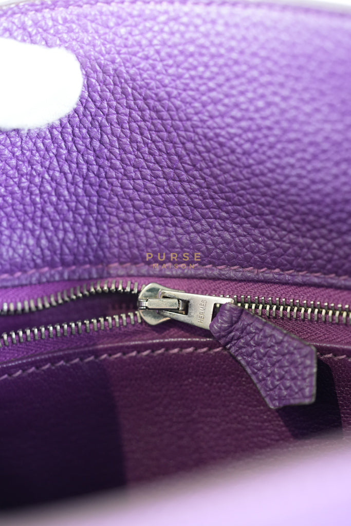So Kelly Anemone in Togo Leather and Palladium Hardware Stamp Square R (2014) | Purse Maison Luxury Bags Shop
