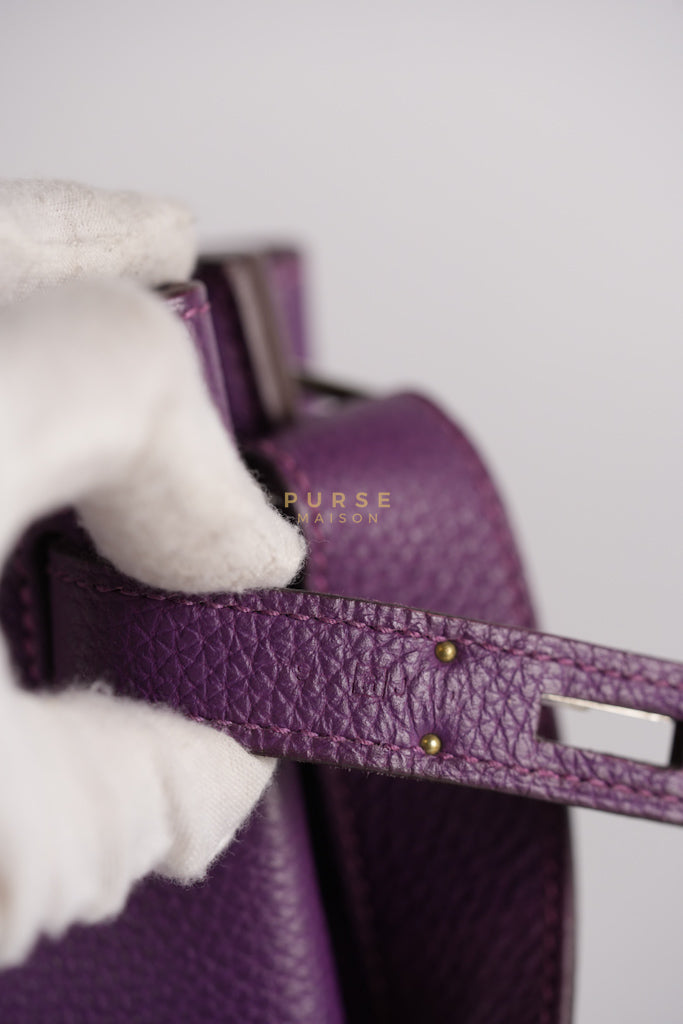 So Kelly Anemone in Togo Leather and Palladium Hardware Stamp Square R (2014) | Purse Maison Luxury Bags Shop