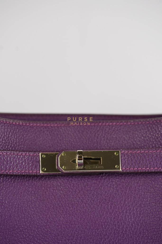 So Kelly Anemone in Togo Leather and Palladium Hardware Stamp Square R (2014) | Purse Maison Luxury Bags Shop
