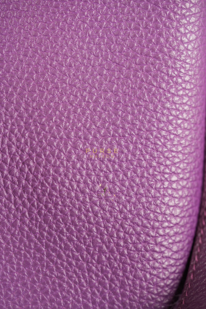So Kelly Anemone in Togo Leather and Palladium Hardware Stamp Square R (2014) | Purse Maison Luxury Bags Shop