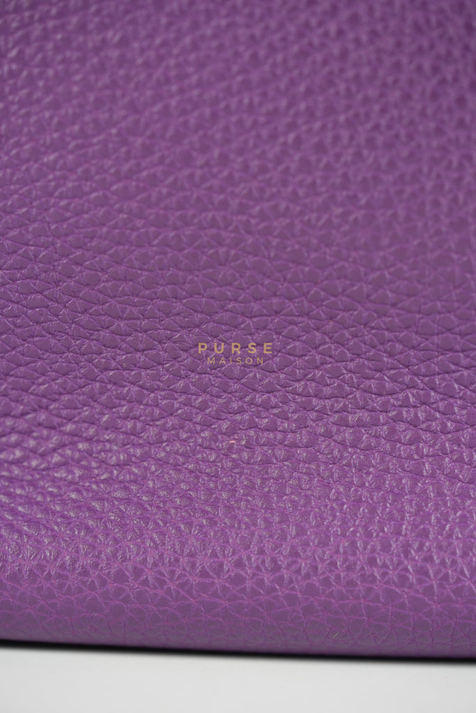 So Kelly Anemone in Togo Leather and Palladium Hardware Stamp Square R (2014) | Purse Maison Luxury Bags Shop