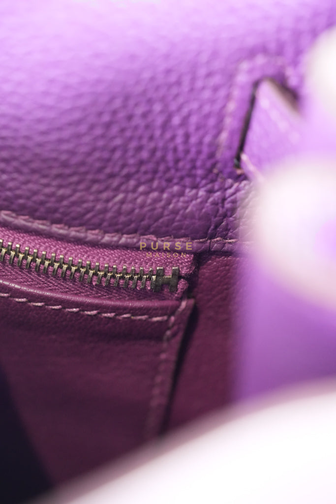 So Kelly Anemone in Togo Leather and Palladium Hardware Stamp Square R (2014) | Purse Maison Luxury Bags Shop